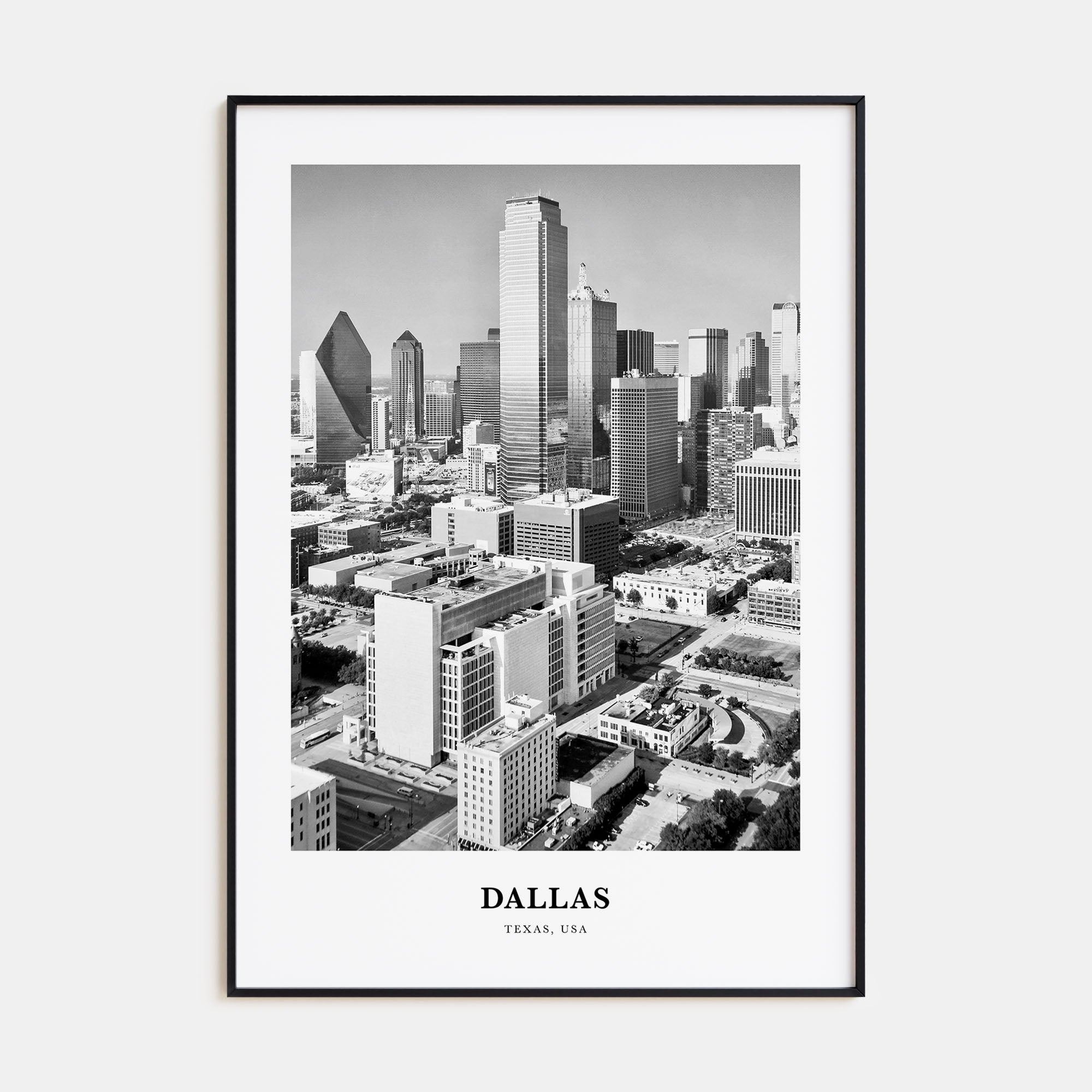 Dallas Portrait B&W No 1 Poster