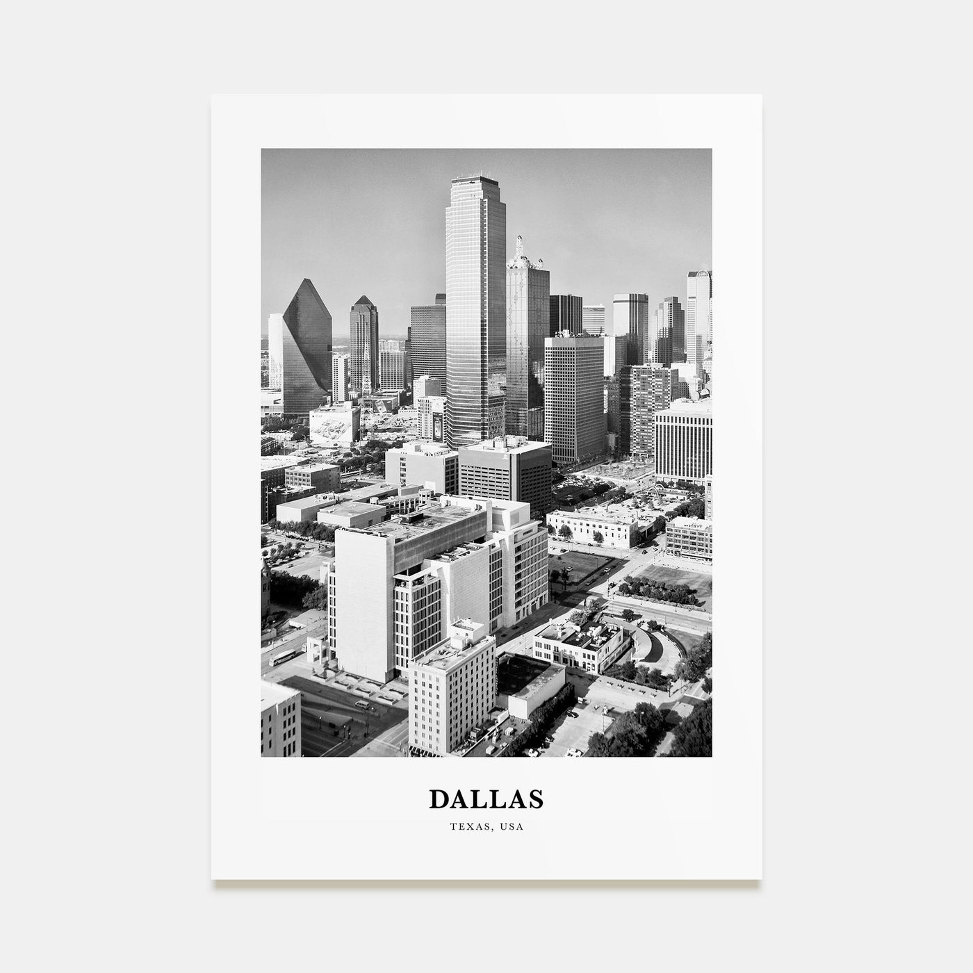 Dallas Portrait B&W No 1 Poster
