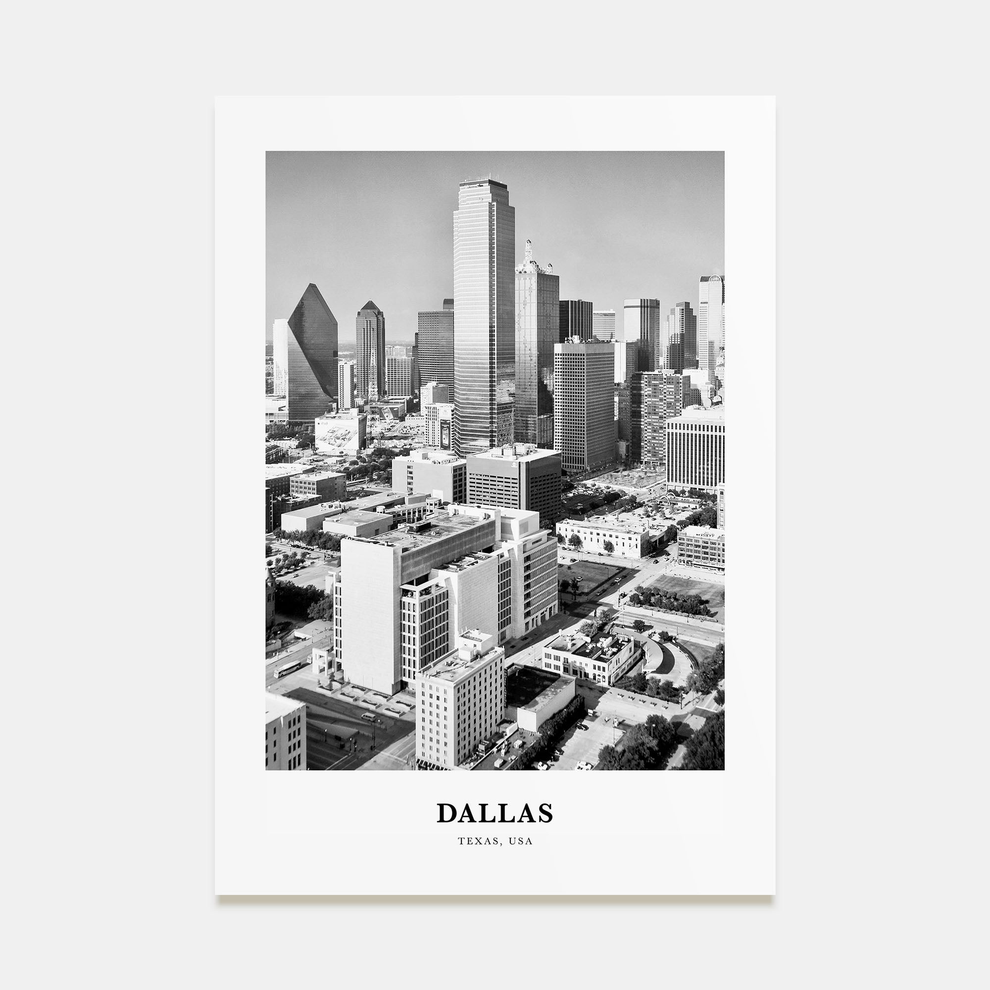 Dallas Portrait B&W No 1 Poster