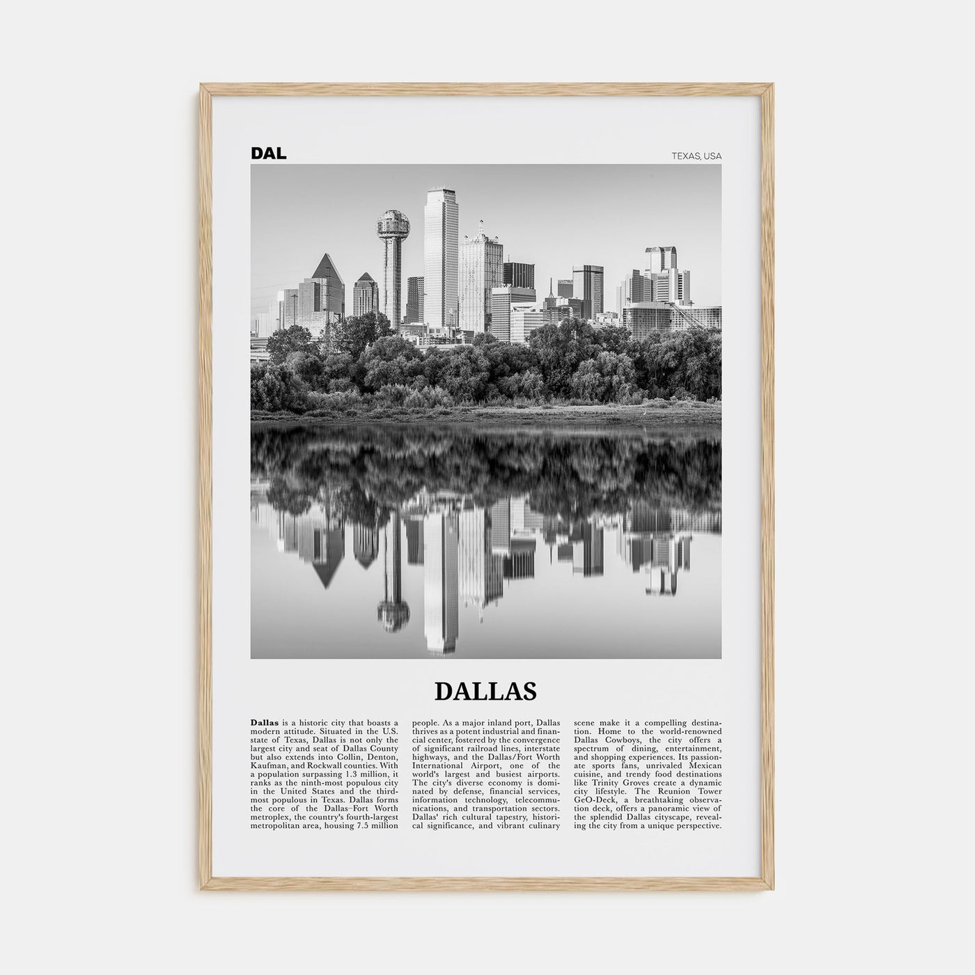 Dallas Travel B&W No 1 Poster