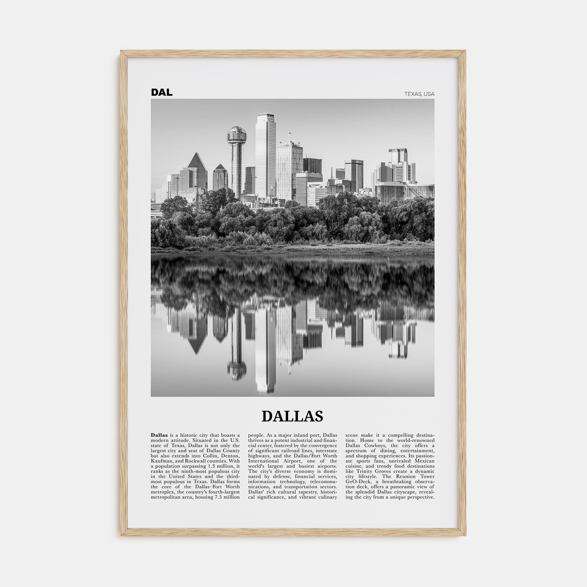 Dallas Travel B&W No 1 Poster