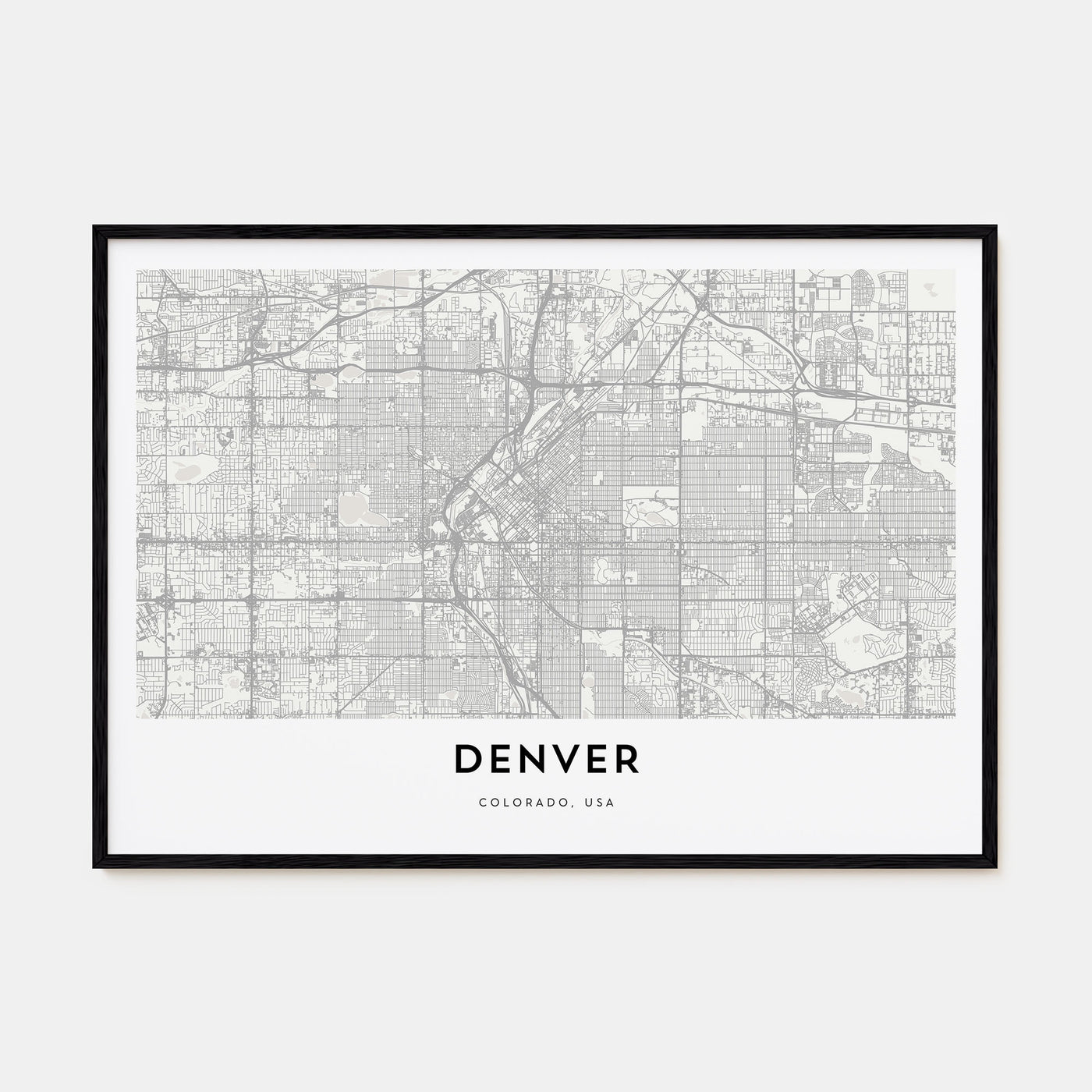 Denver Map Landscape Poster