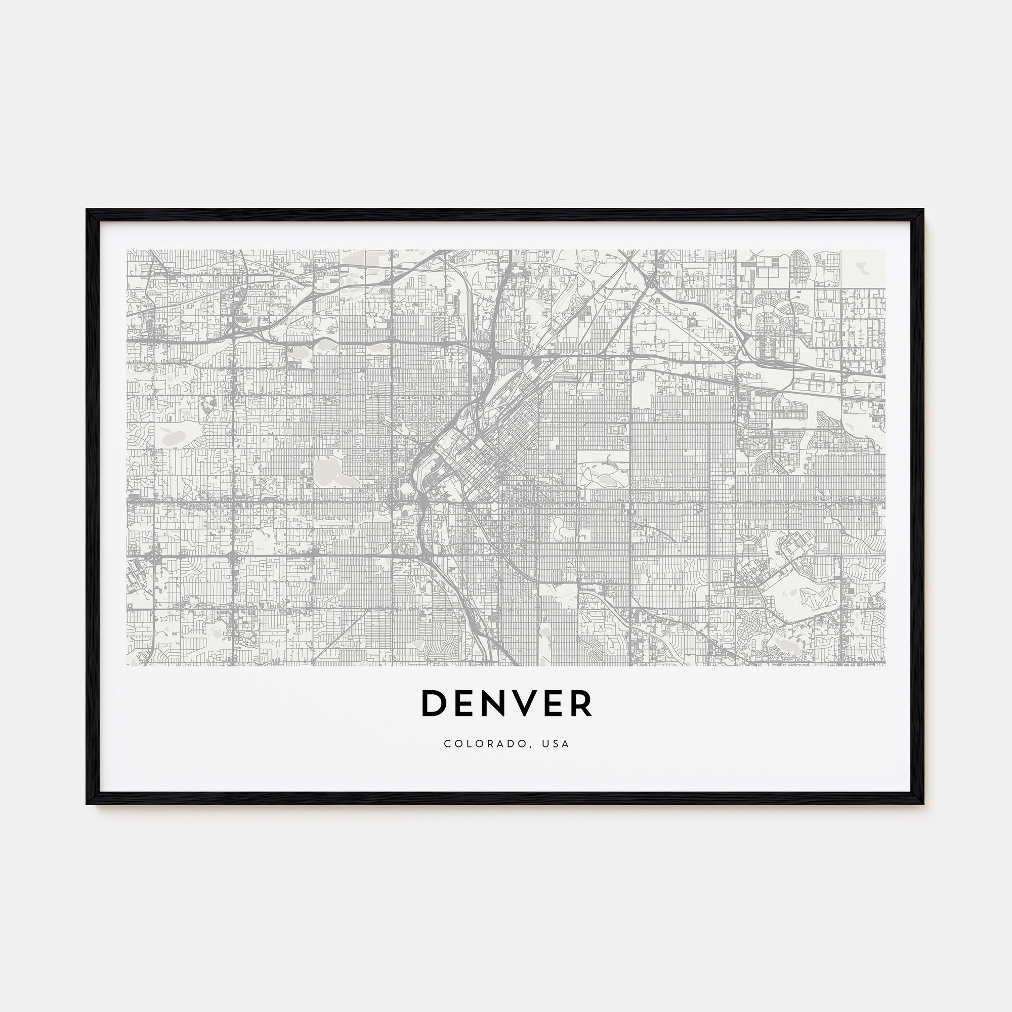 Denver Map Landscape Poster