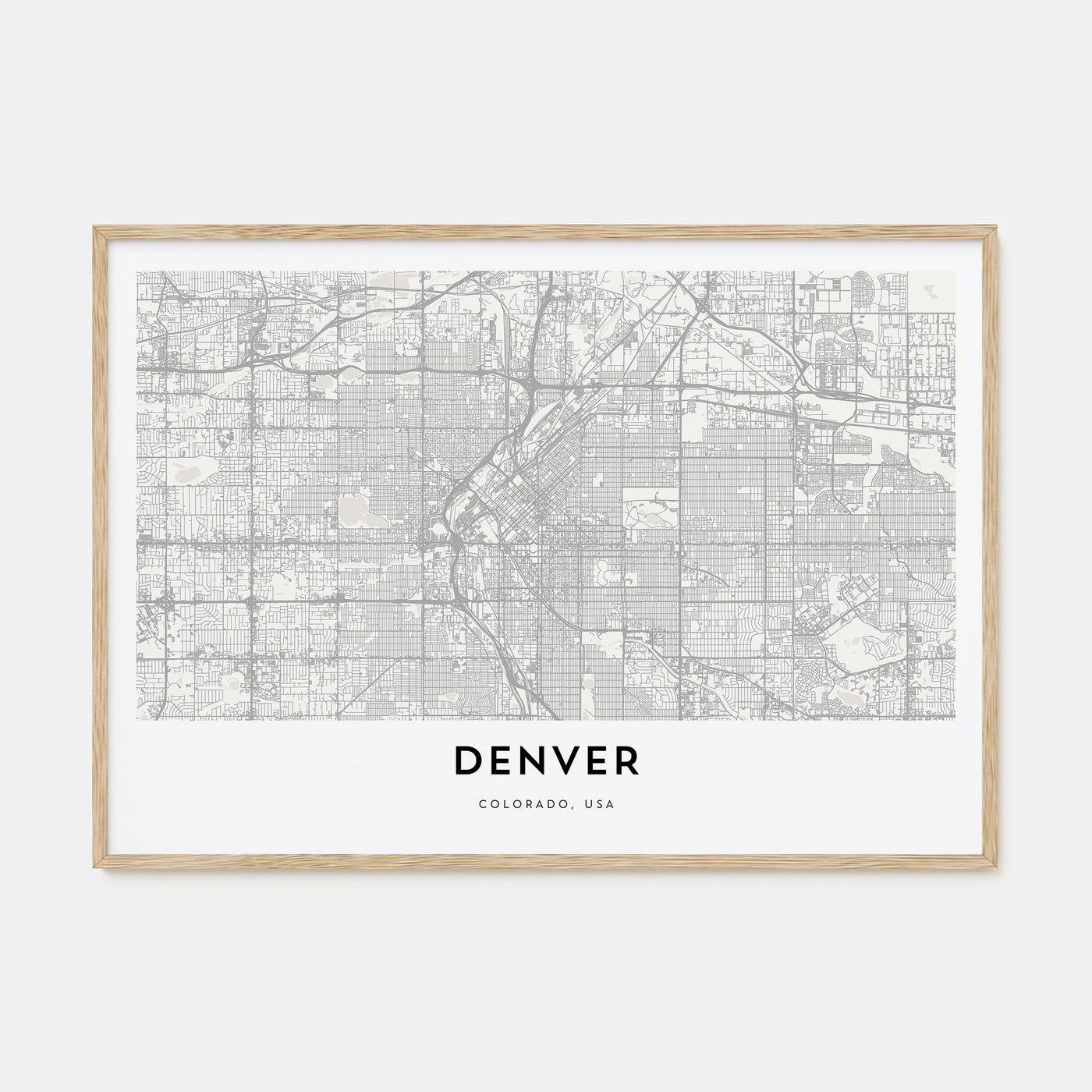 Denver Map Landscape Poster