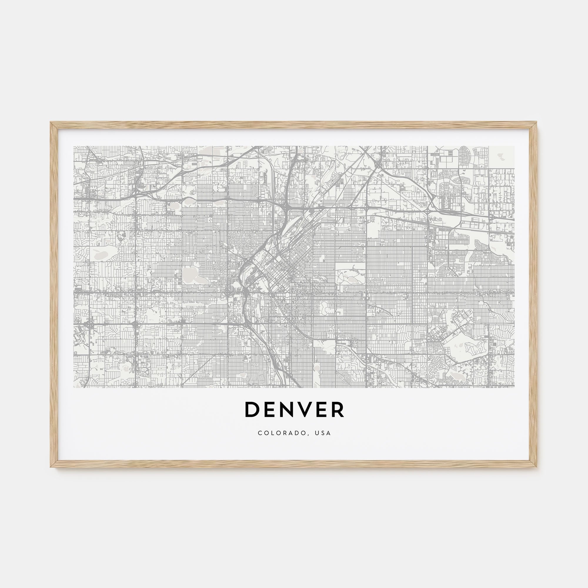 Denver Map Landscape Poster