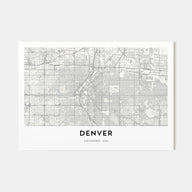 Denver Map Landscape Poster