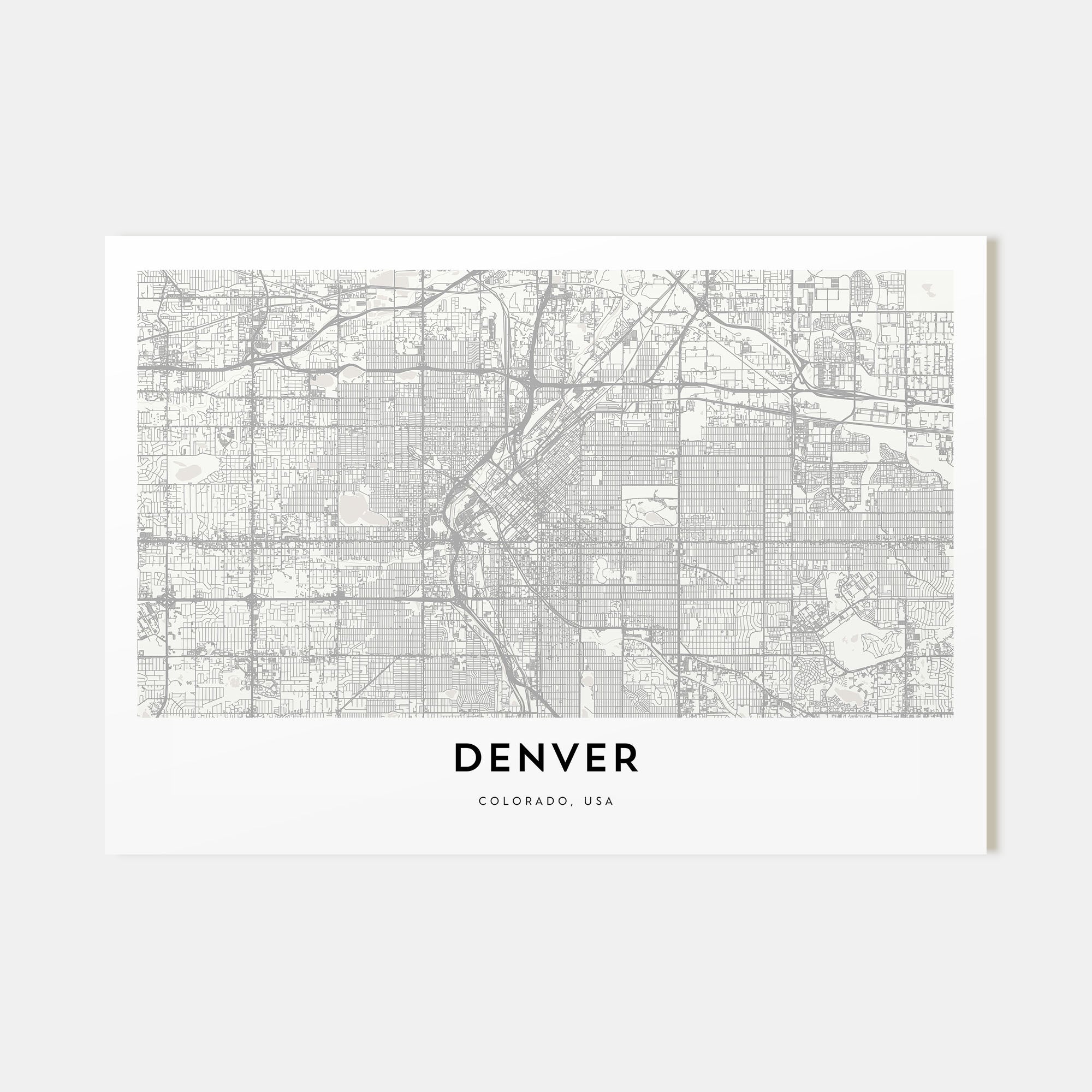 Denver Map Landscape Poster