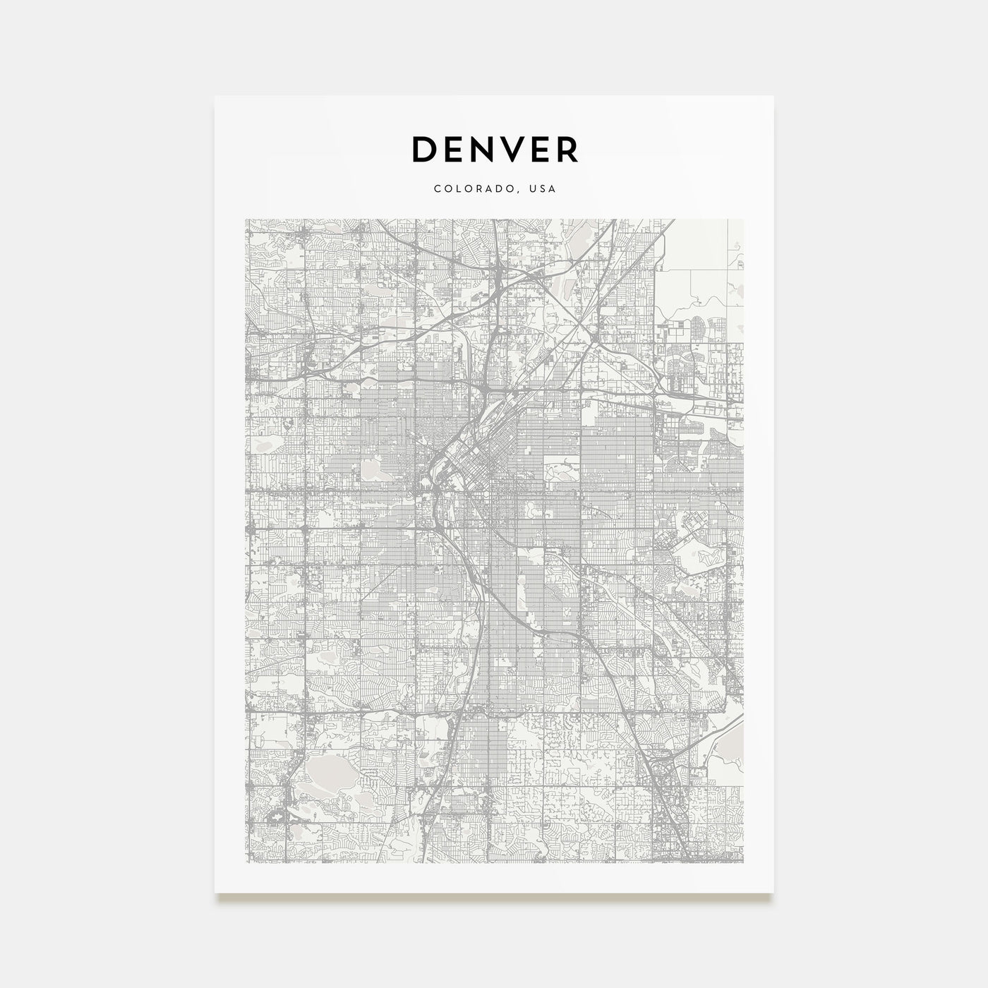 Denver Map Portrait Poster