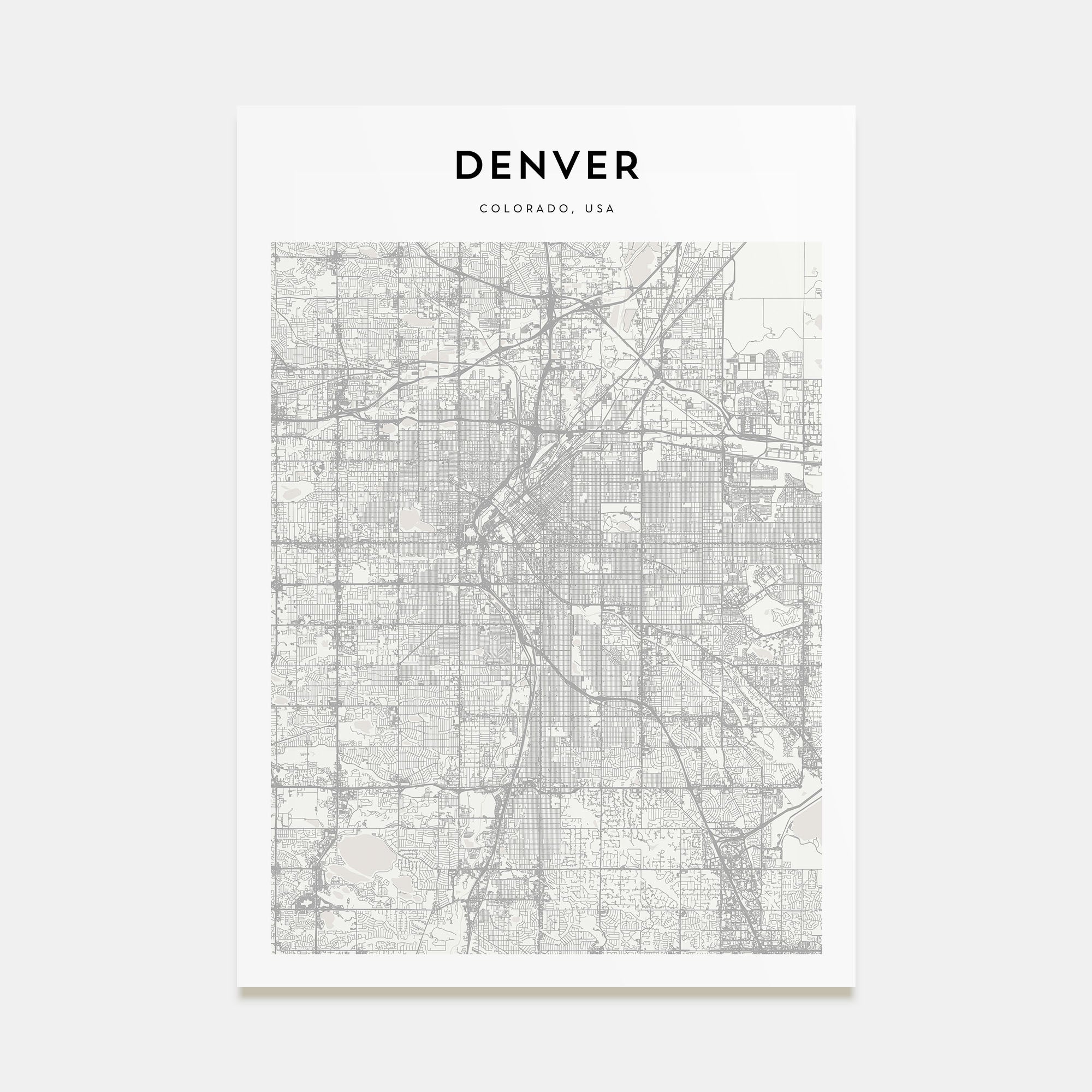 Denver Map Portrait Poster