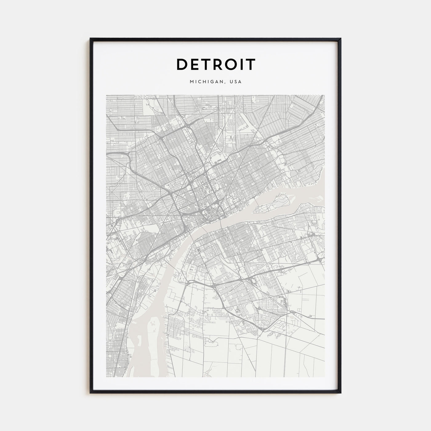 Detroit Map Portrait Poster