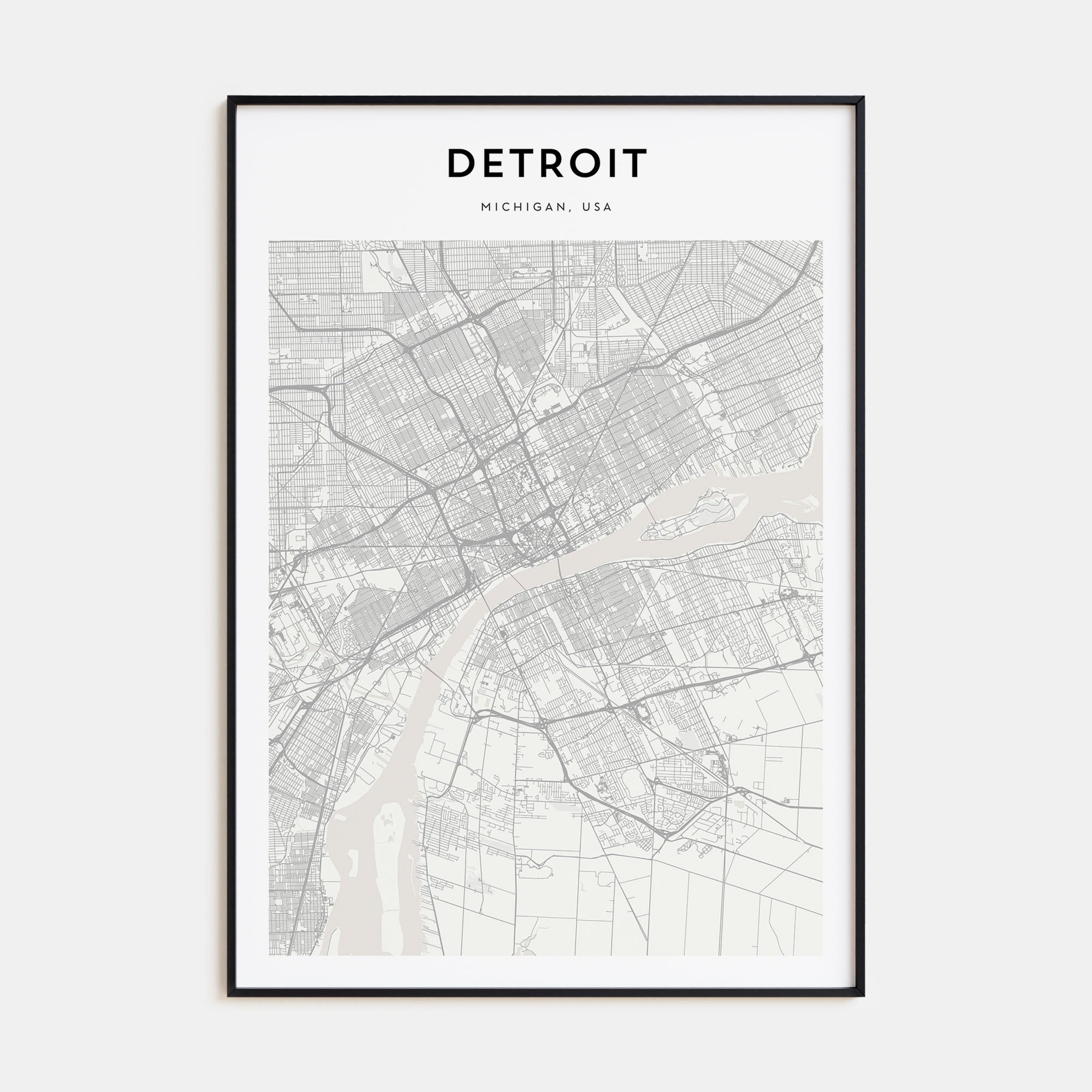 Detroit Map Portrait Poster