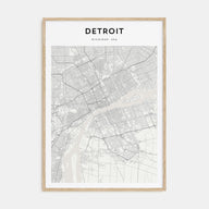 Detroit Map Portrait Poster