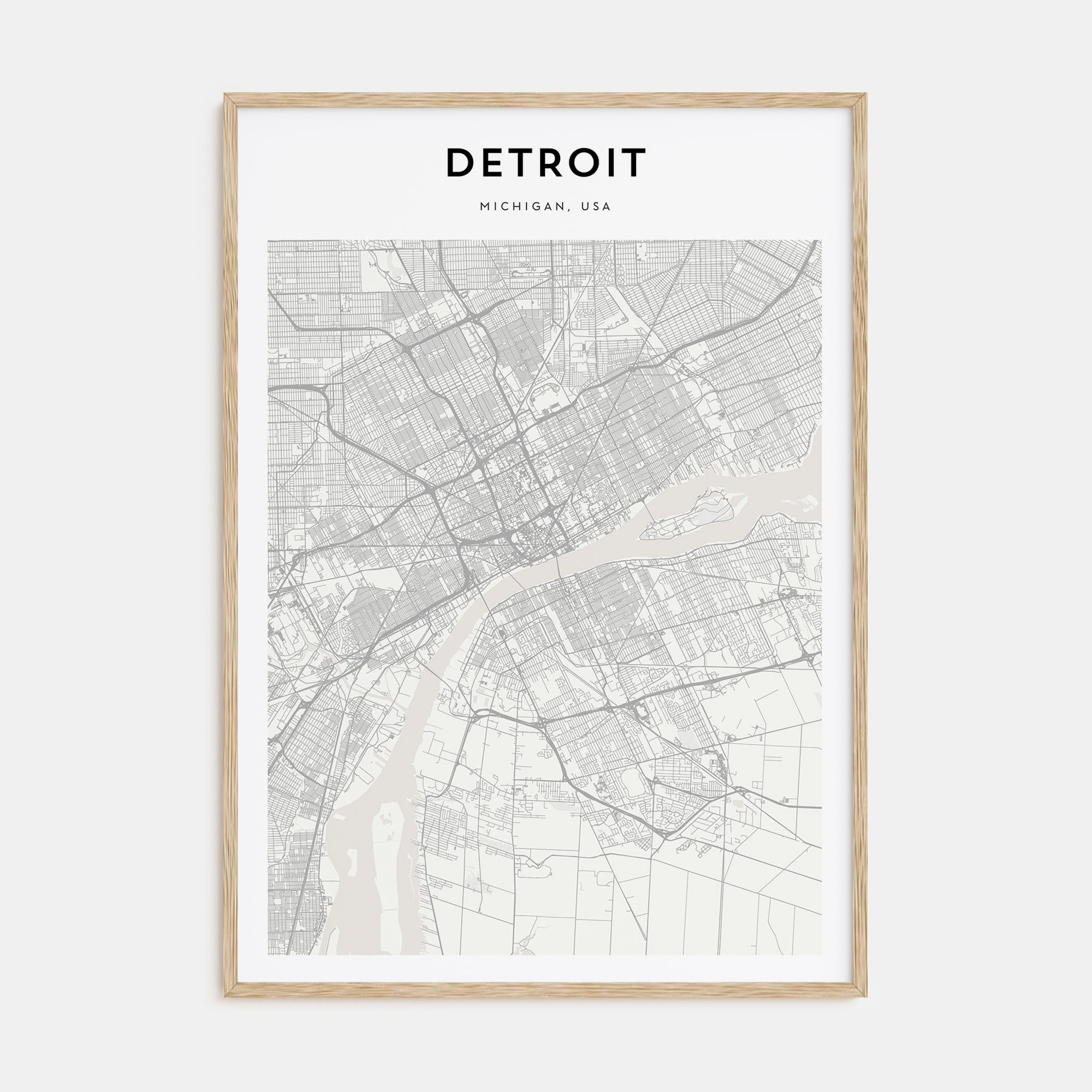 Detroit Map Portrait Poster