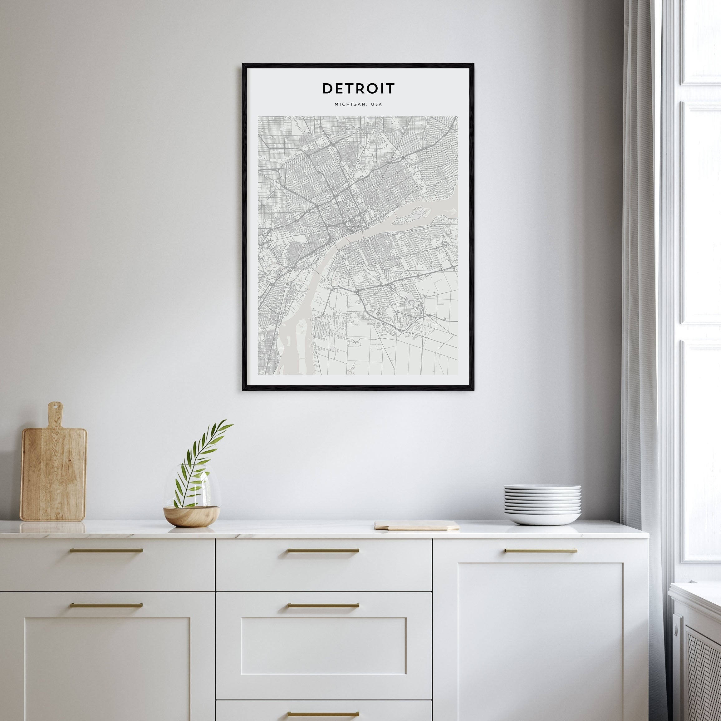 Detroit Map Portrait Poster