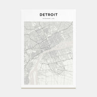 Detroit Map Portrait Poster