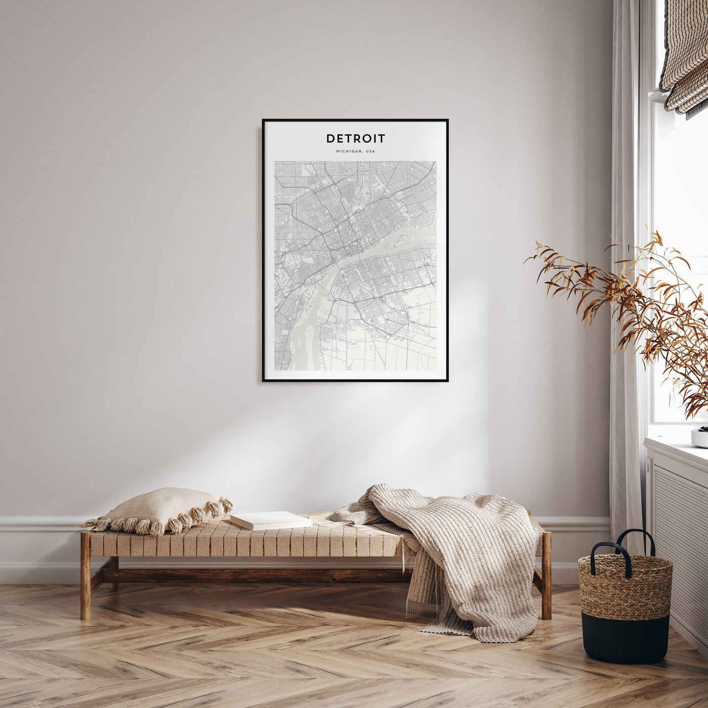 Detroit Map Portrait Poster