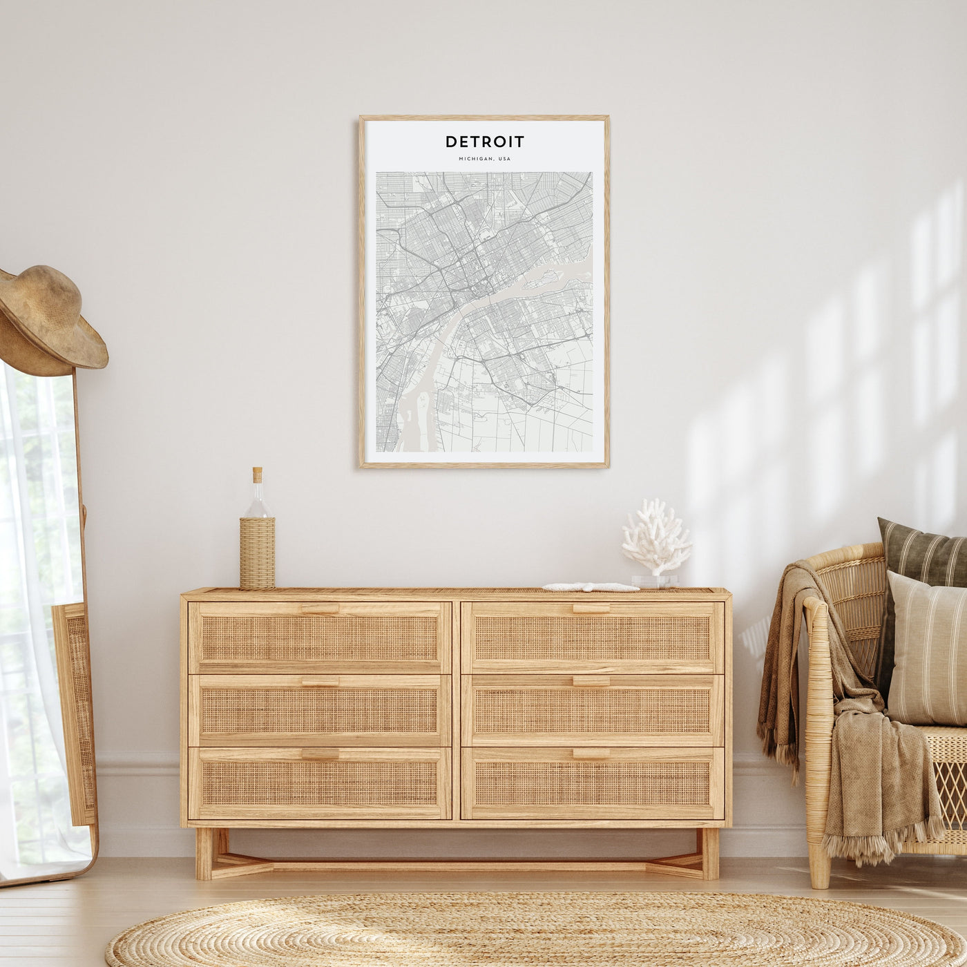 Detroit Map Portrait Poster