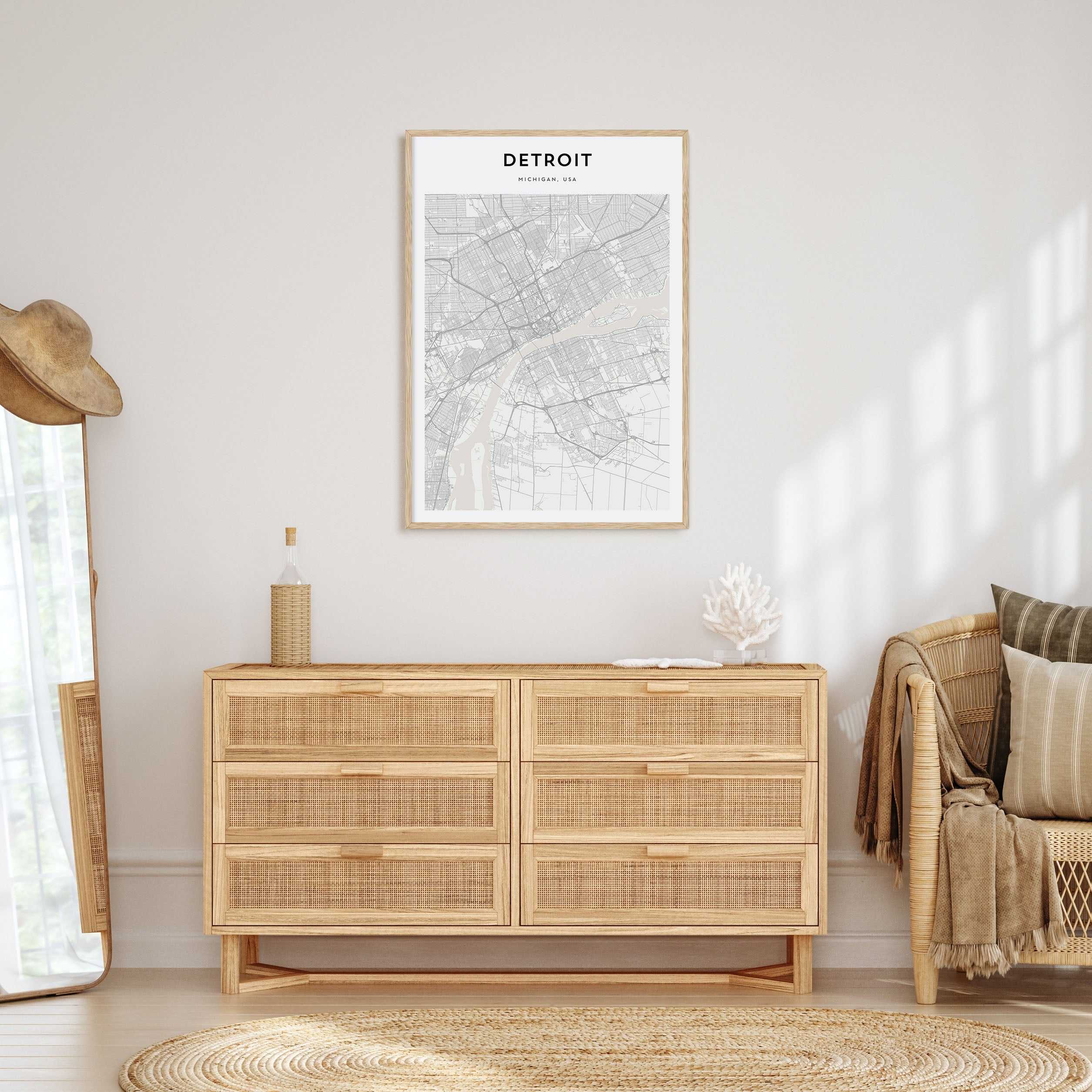 Detroit Map Portrait Poster