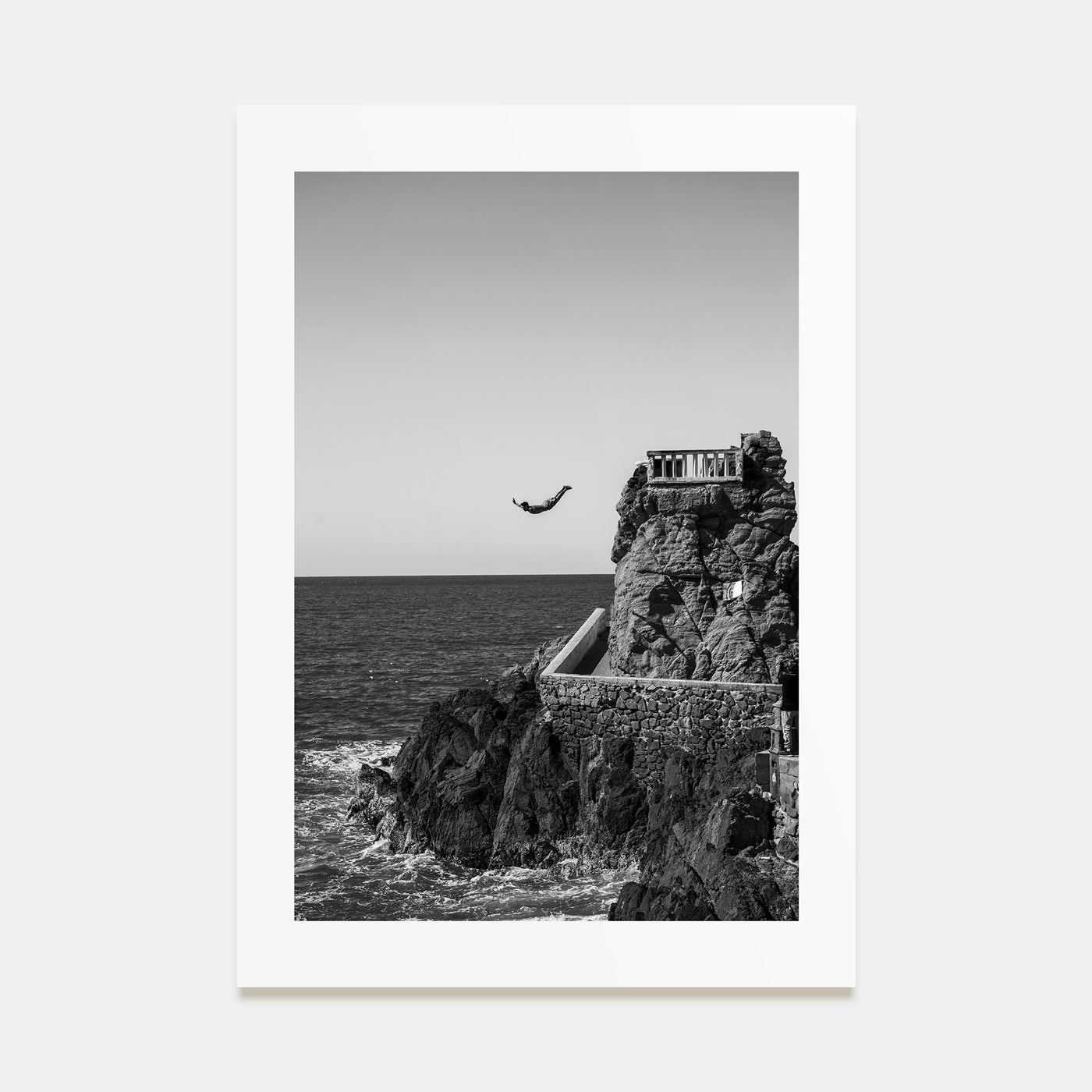 Diving Photo B&W Poster