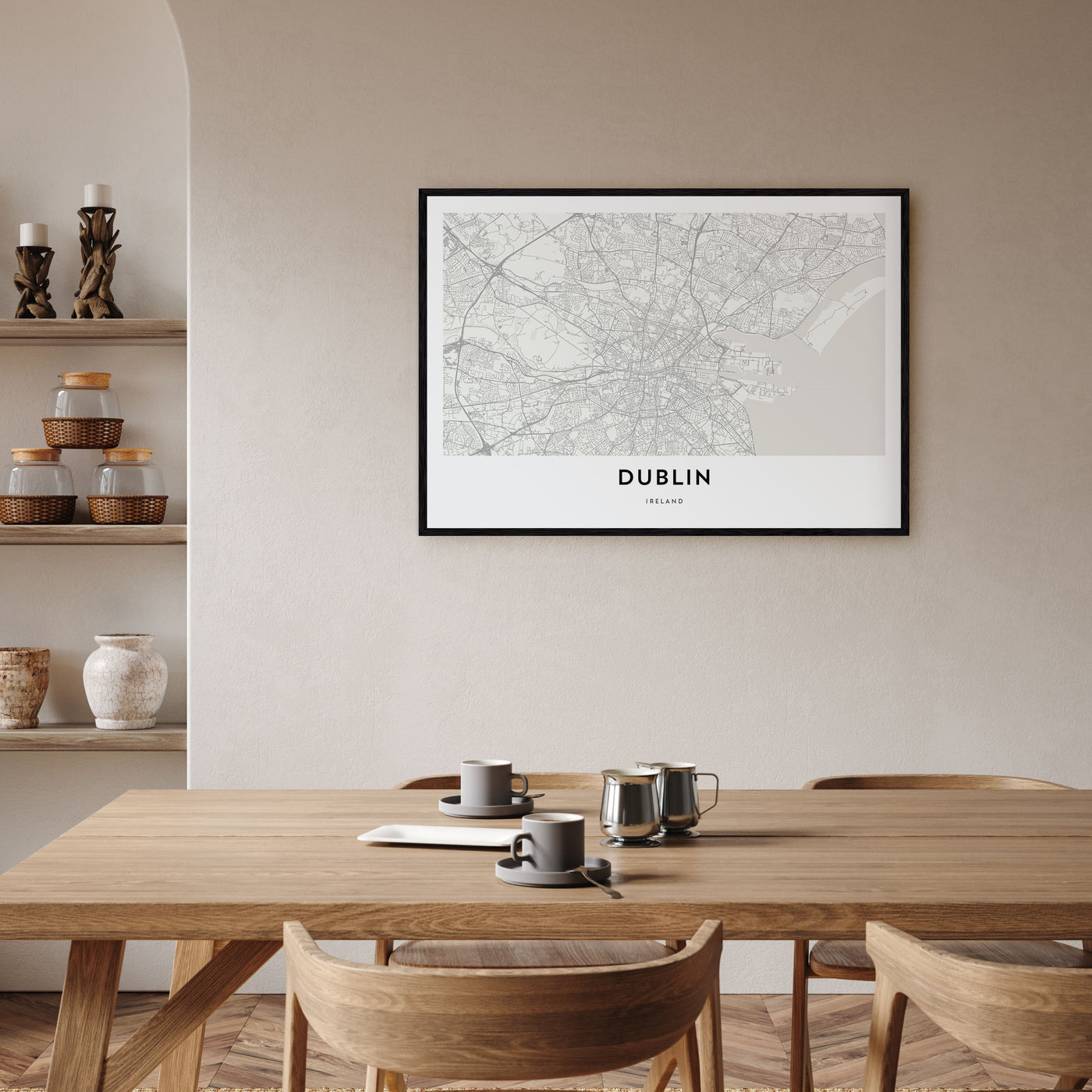 Dublin Map Landscape Poster