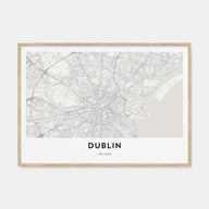 Dublin Map Landscape Poster
