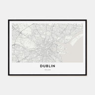 Dublin Map Landscape Poster