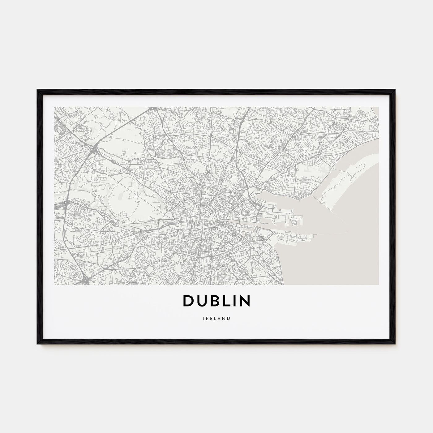 Dublin Map Landscape Poster