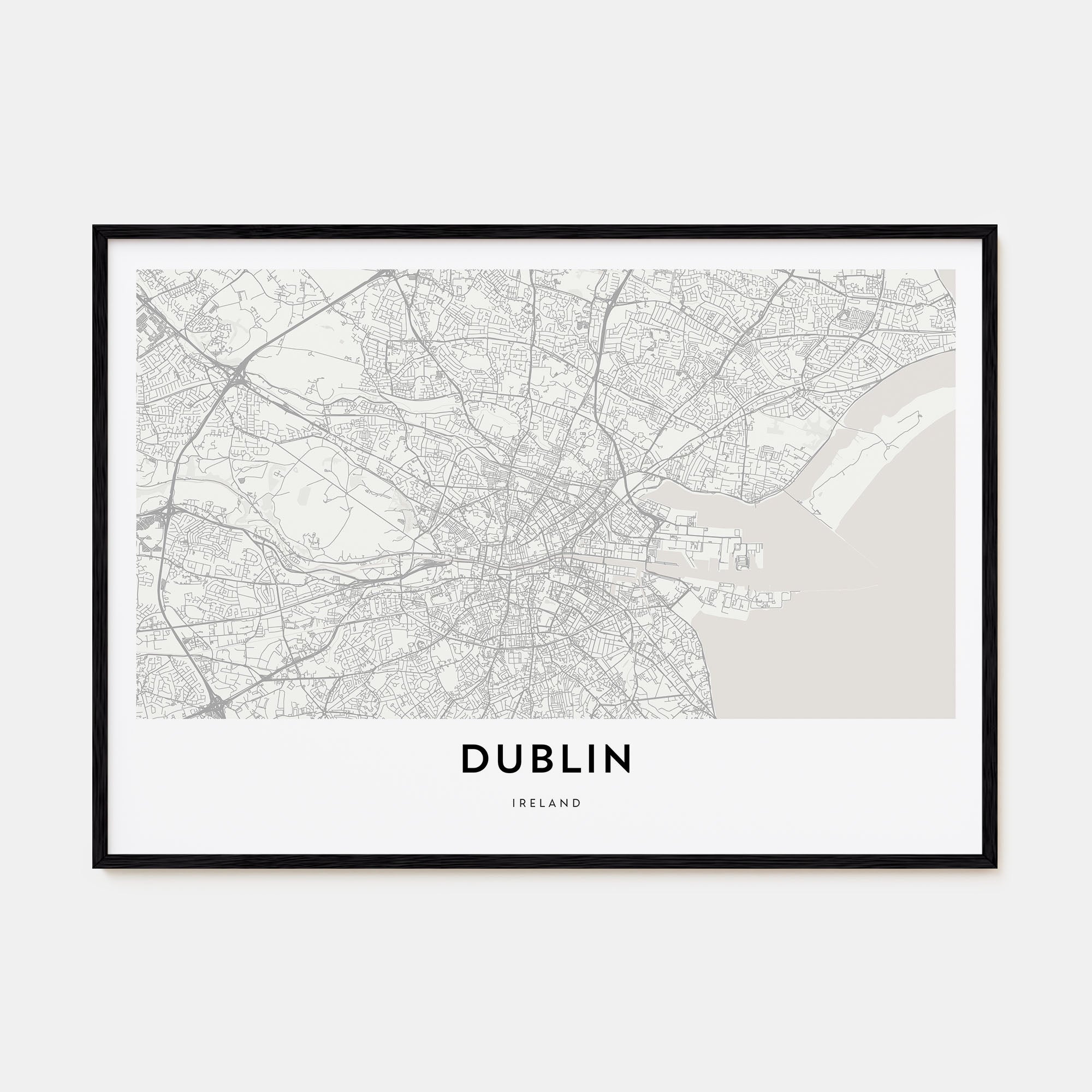 Dublin Map Landscape Poster