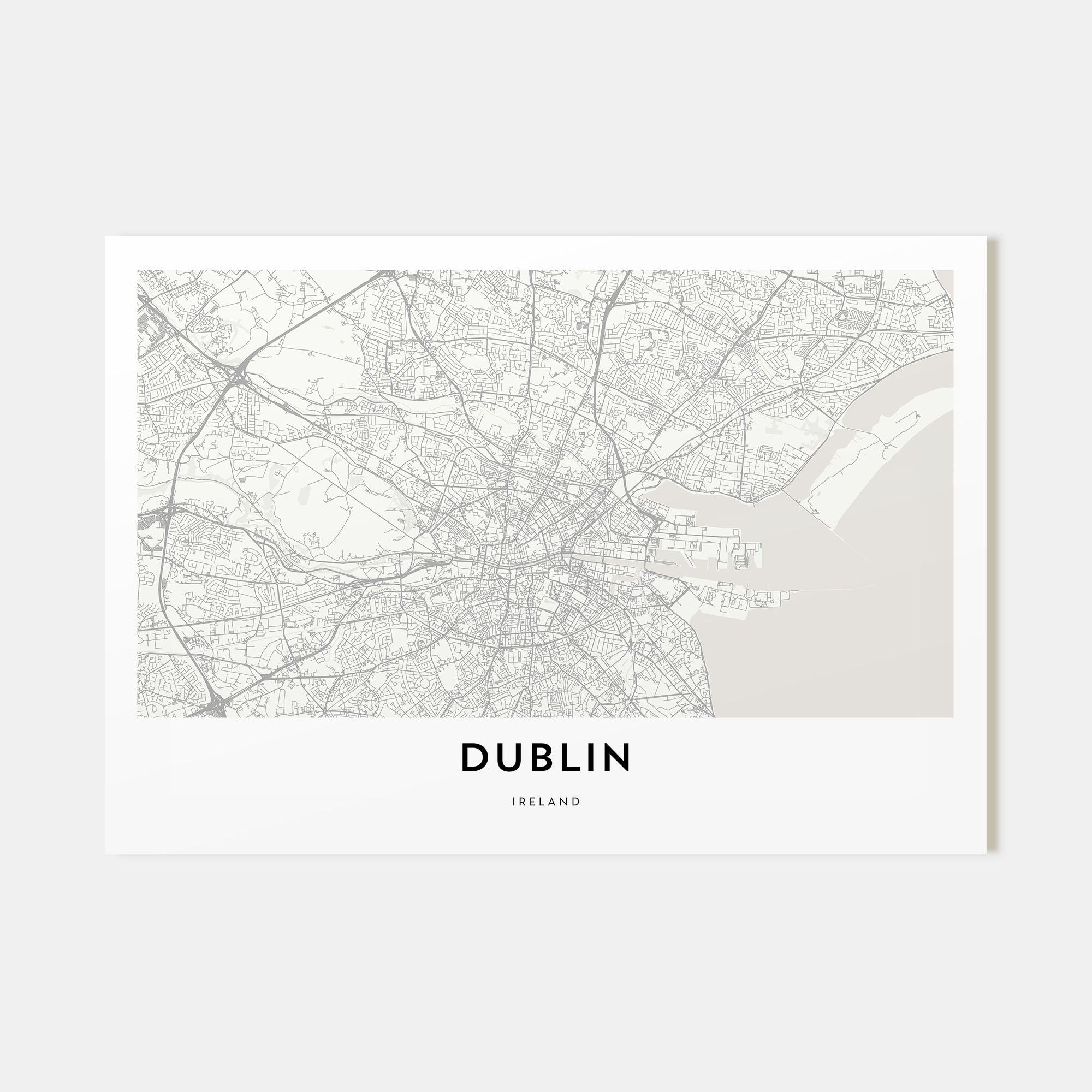 Dublin Map Landscape Poster