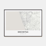 Encinitas Map Landscape Poster