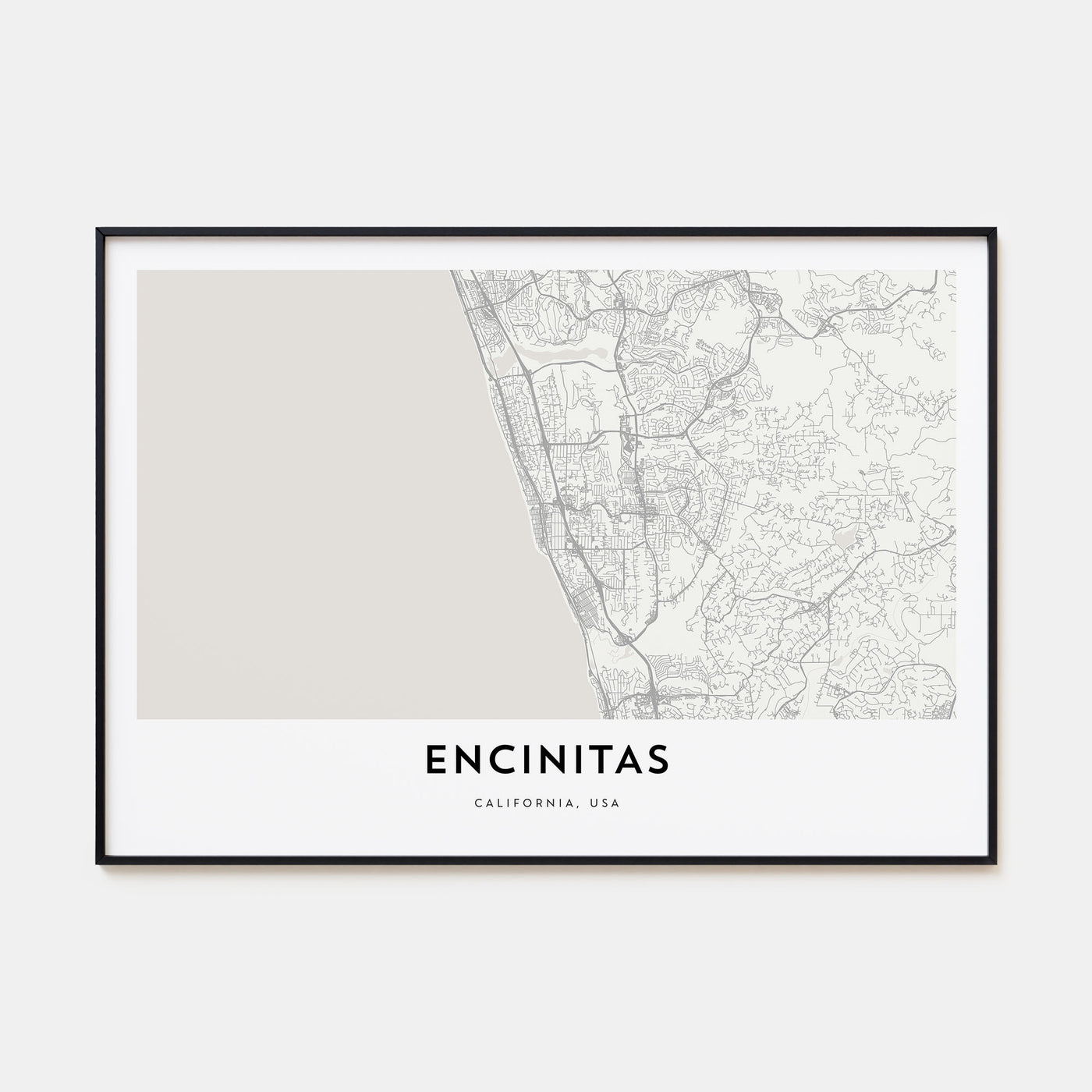 Encinitas Map Landscape Poster