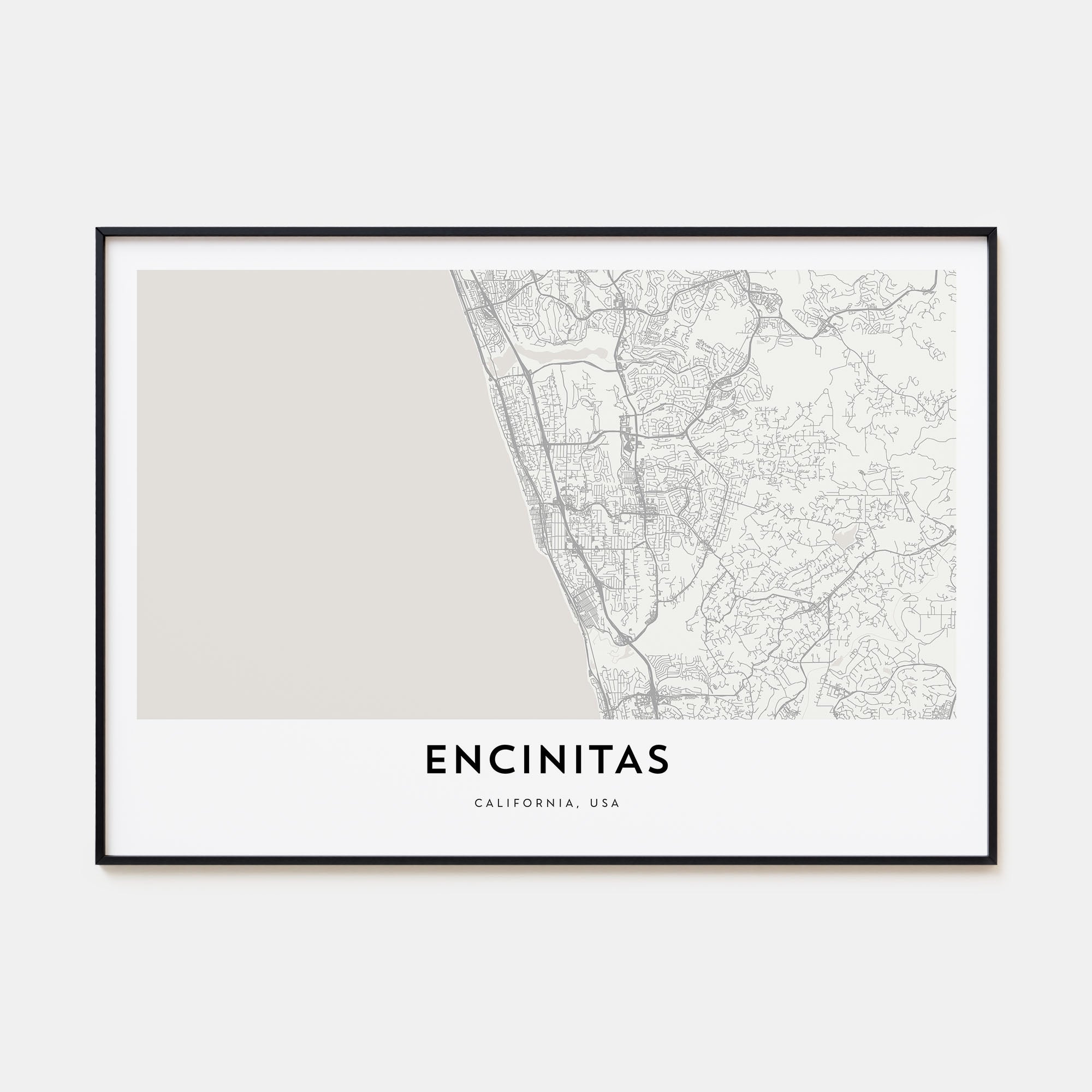 Encinitas Map Landscape Poster