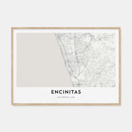 Encinitas Map Landscape Poster
