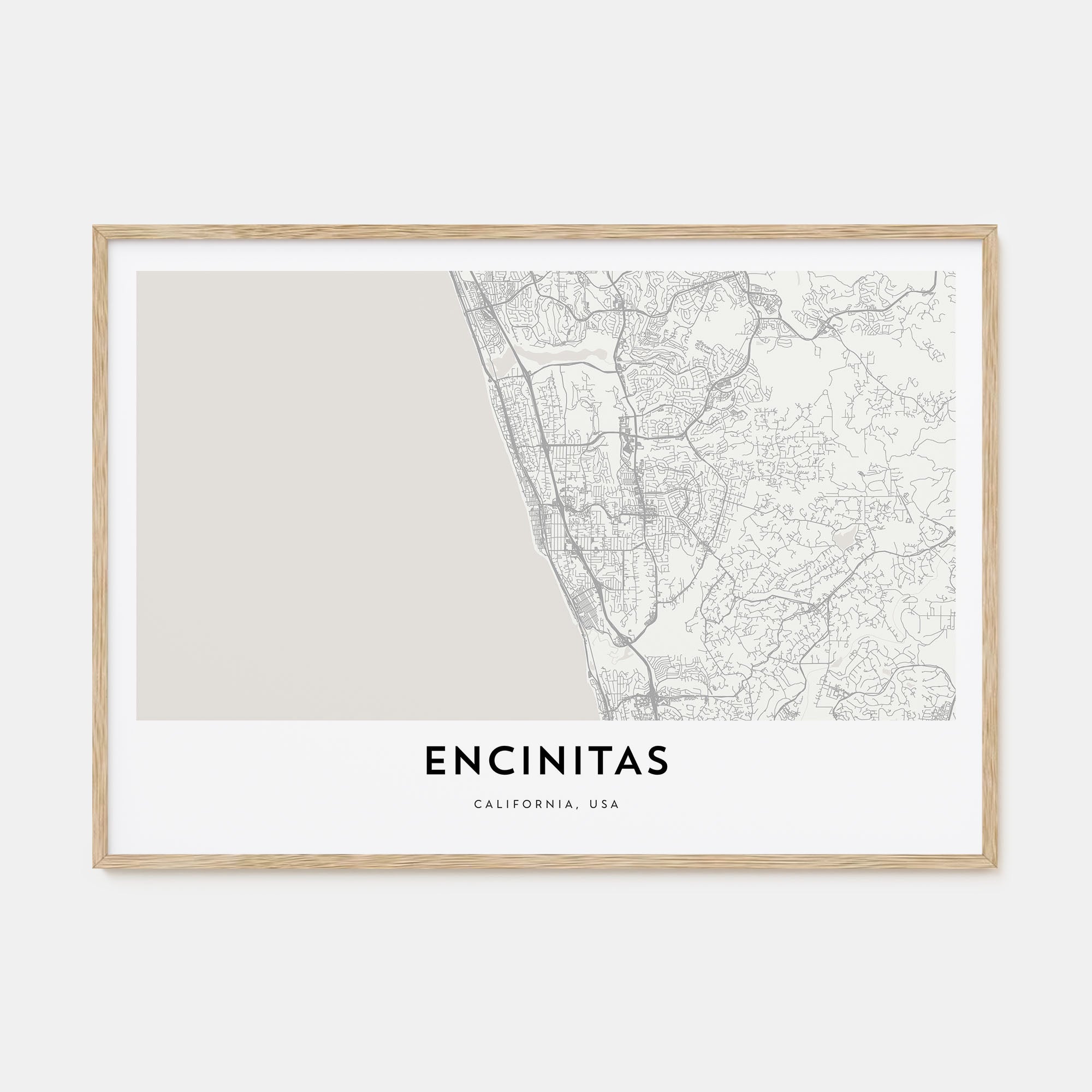 Encinitas Map Landscape Poster