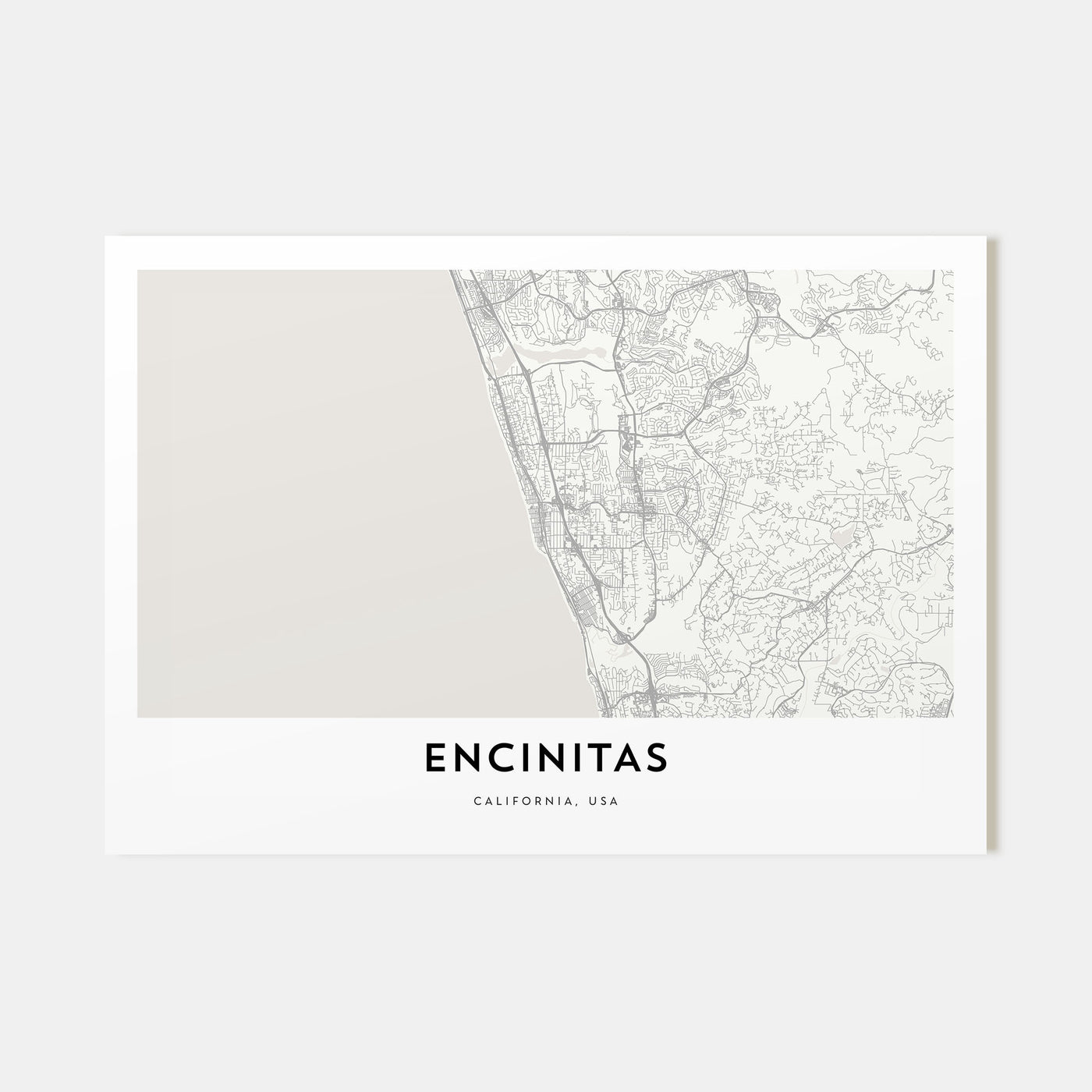 Encinitas Map Landscape Poster