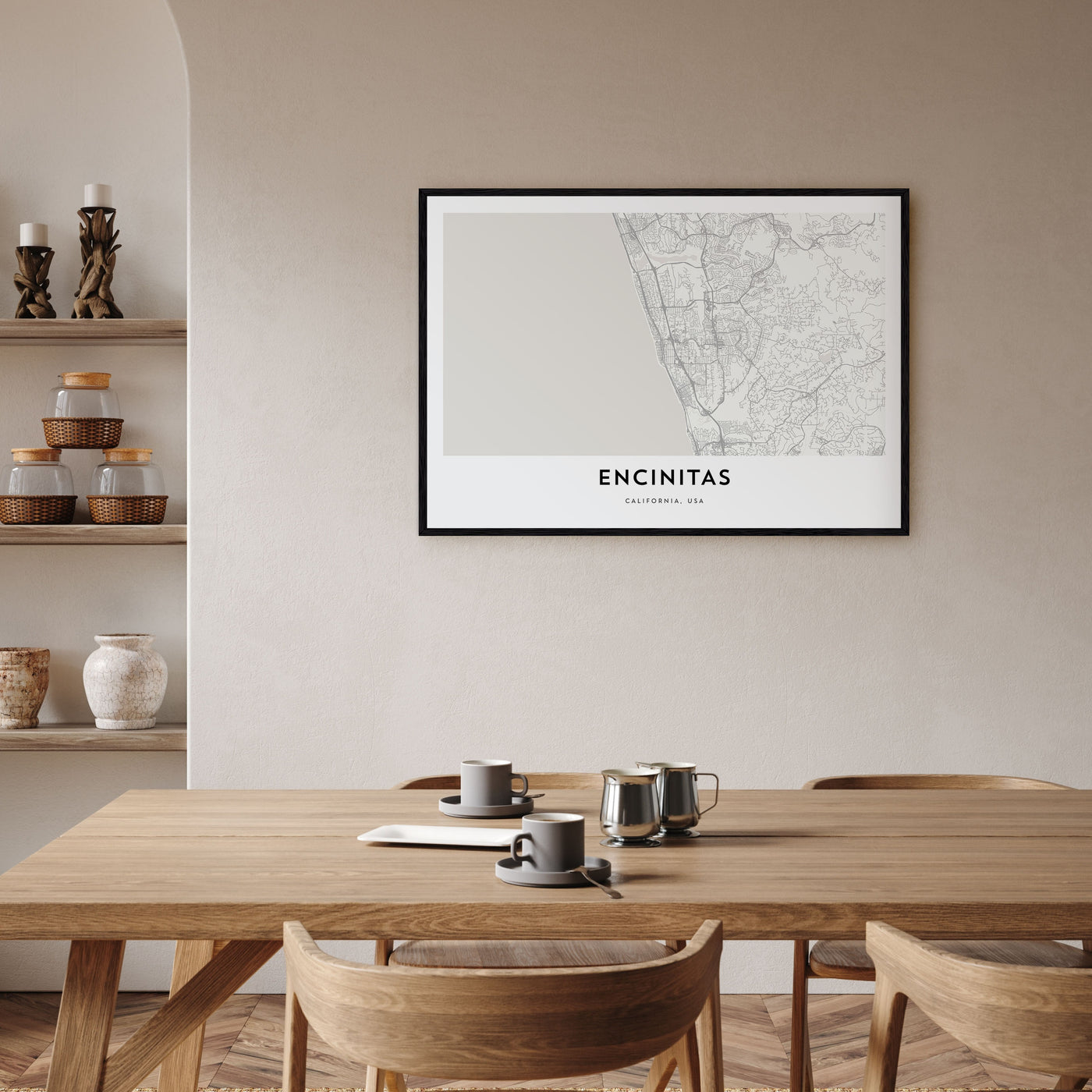 Encinitas Map Landscape Poster