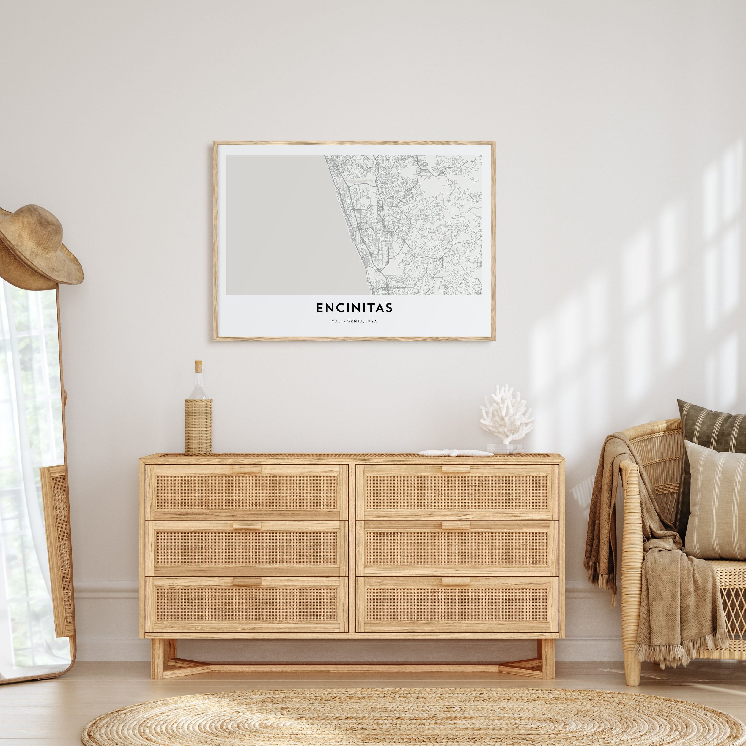 Encinitas Map Landscape Poster