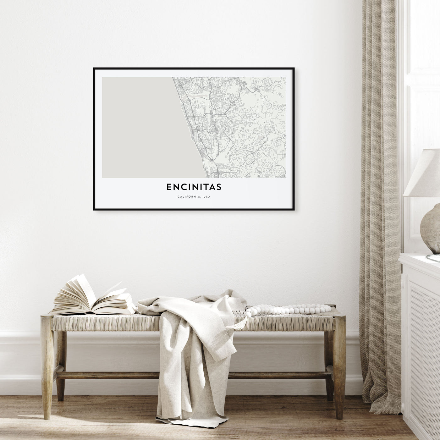 Encinitas Map Landscape Poster