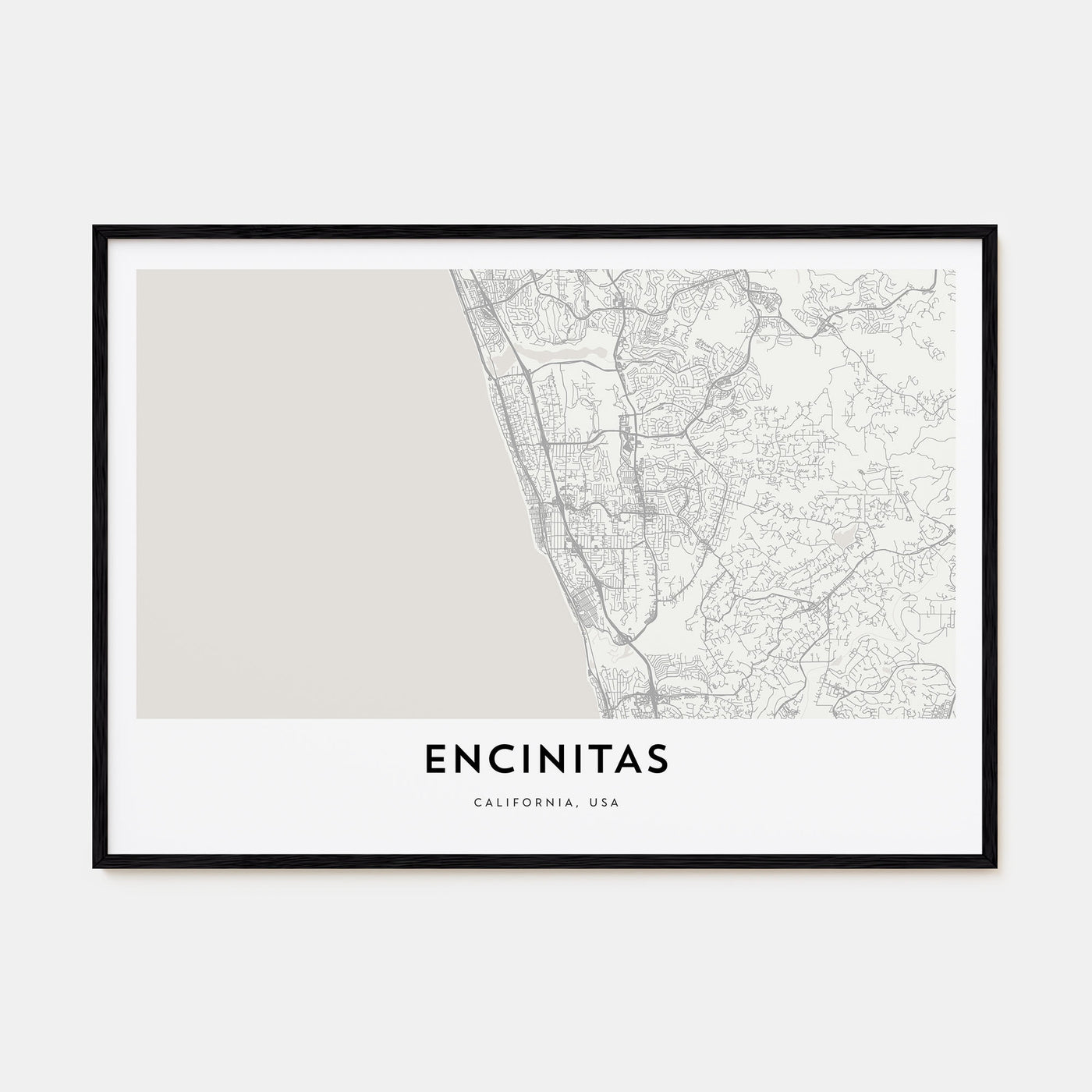 Encinitas Map Landscape Poster