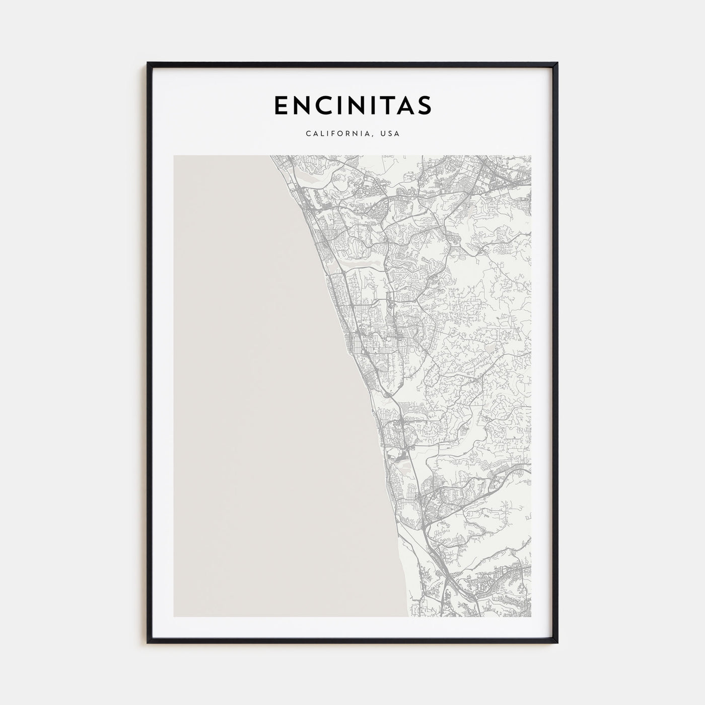 Encinitas Map Portrait Poster