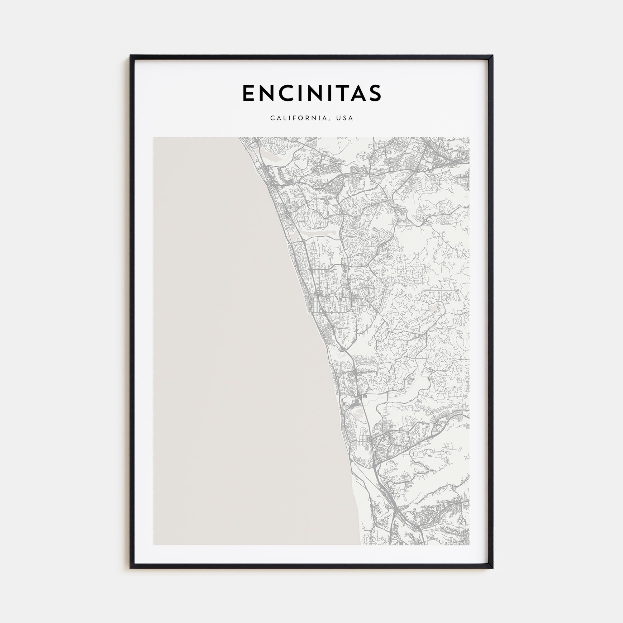 Encinitas Map Portrait Poster