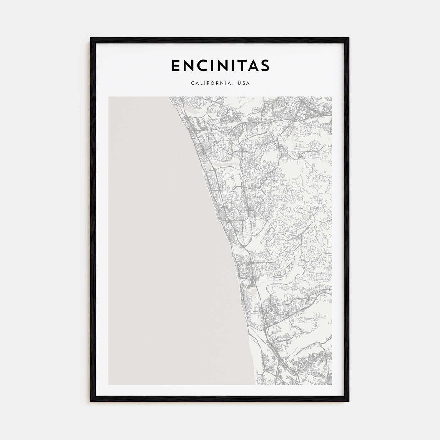 Encinitas Map Portrait Poster
