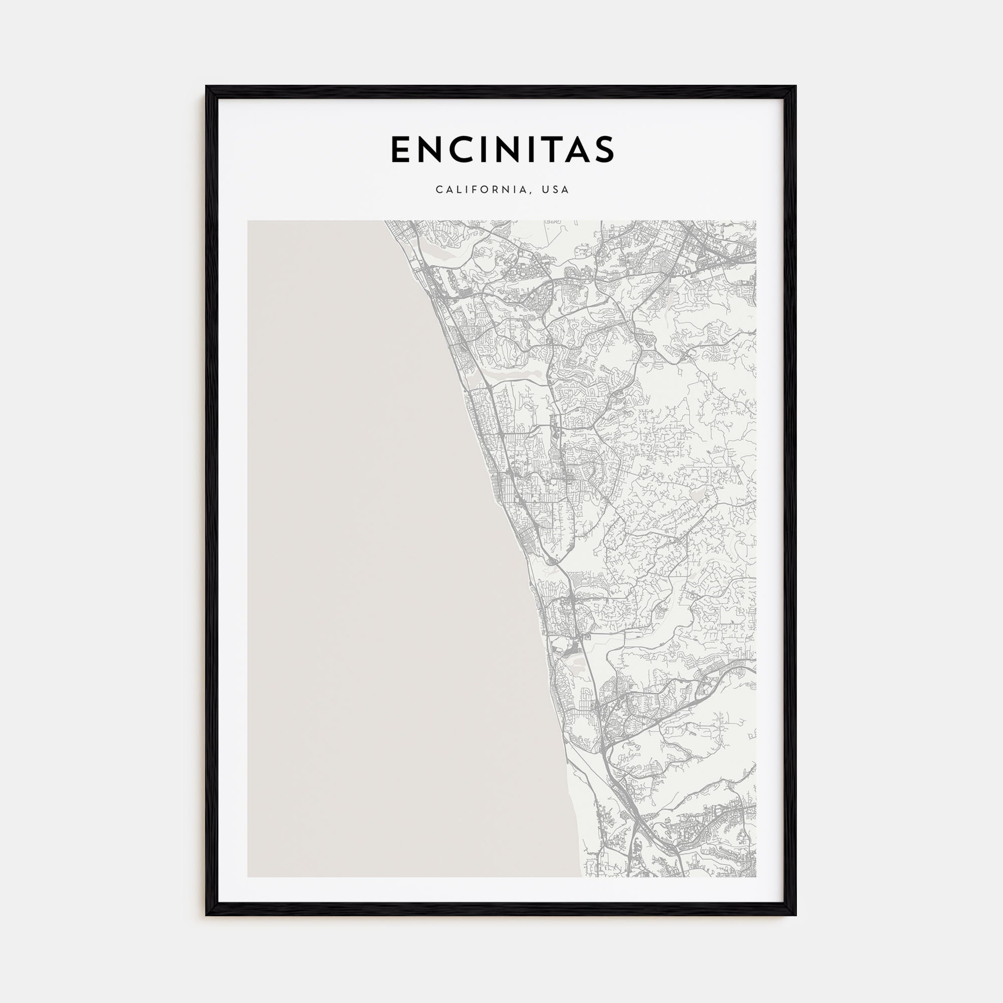 Encinitas Map Portrait Poster