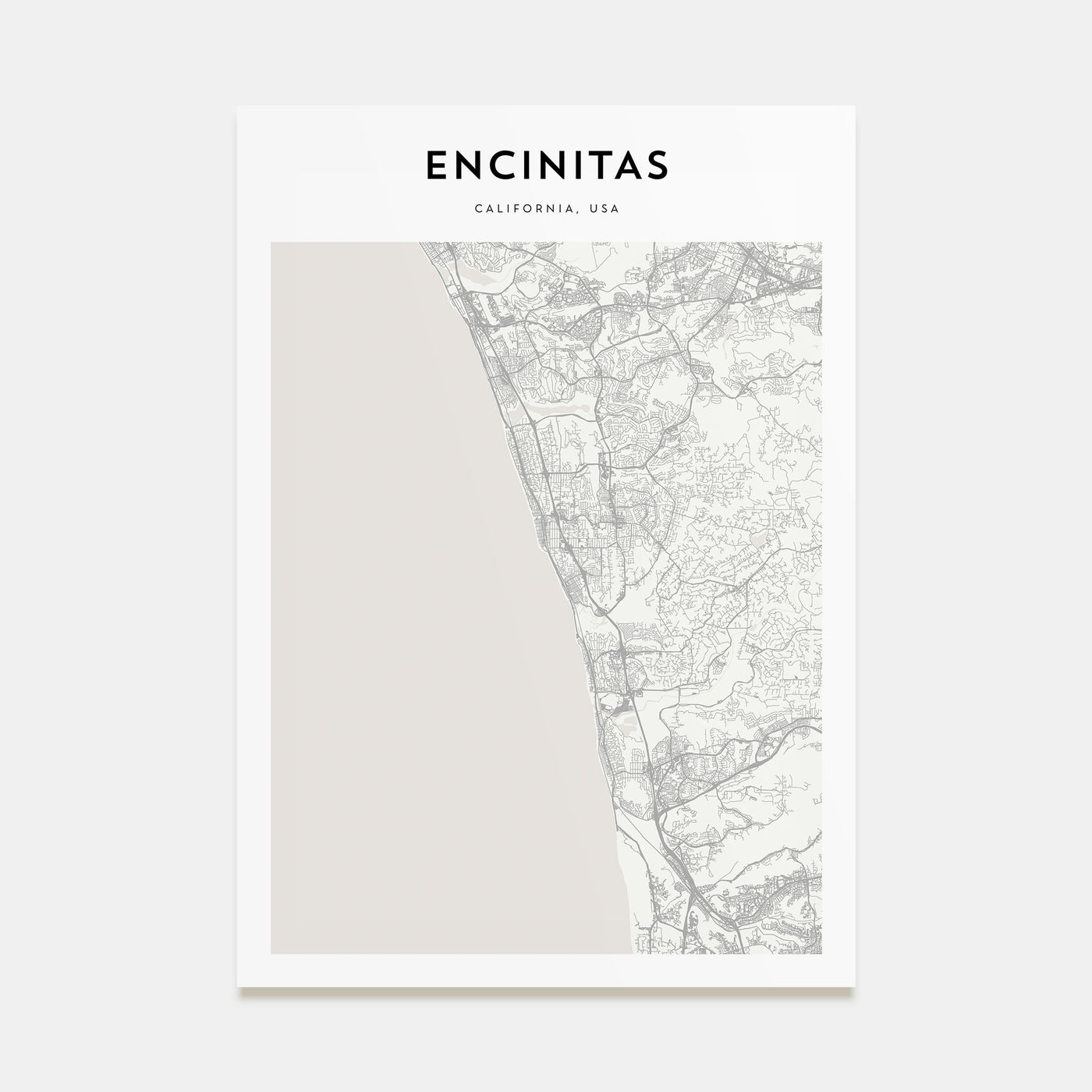 Encinitas Map Portrait Poster