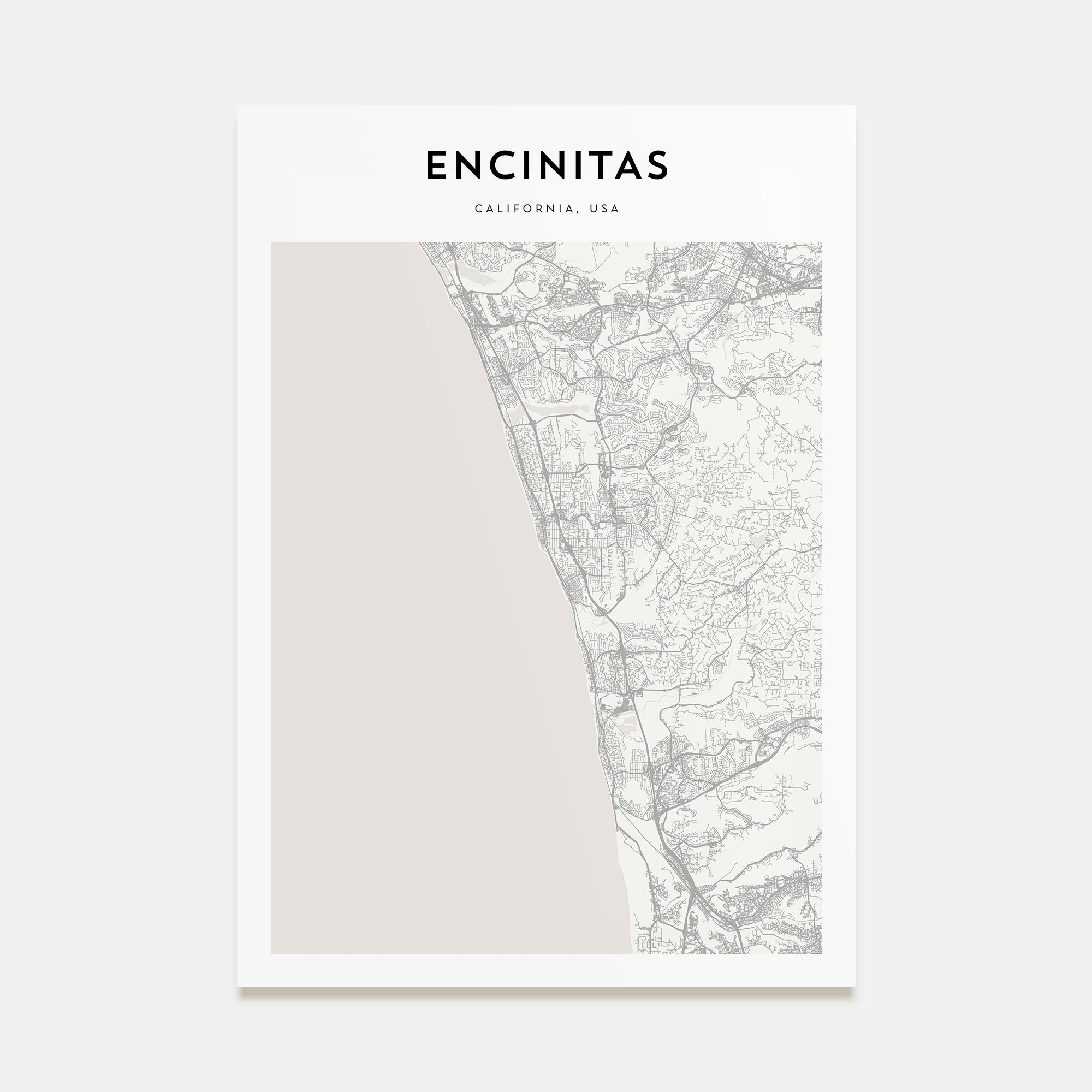 Encinitas Map Portrait Poster