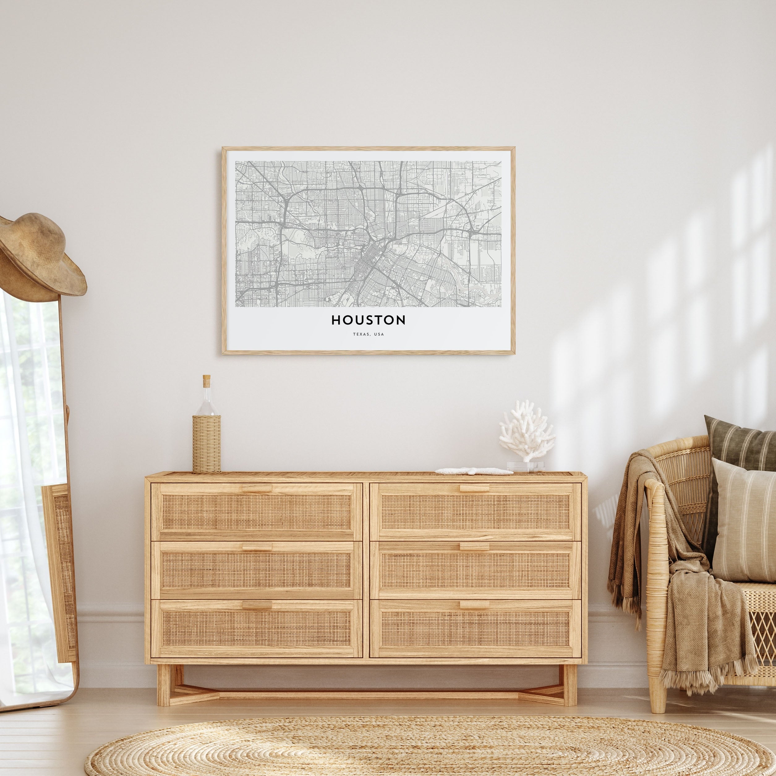 Houston Map Landscape Poster