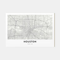 Houston Map Landscape Poster