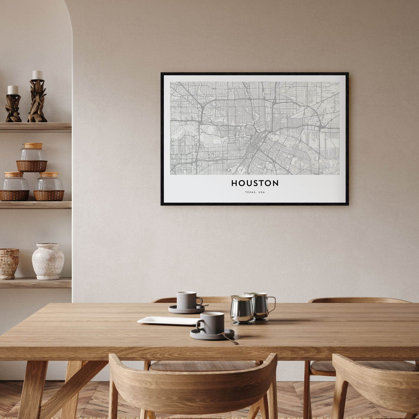 Houston Map Landscape Poster