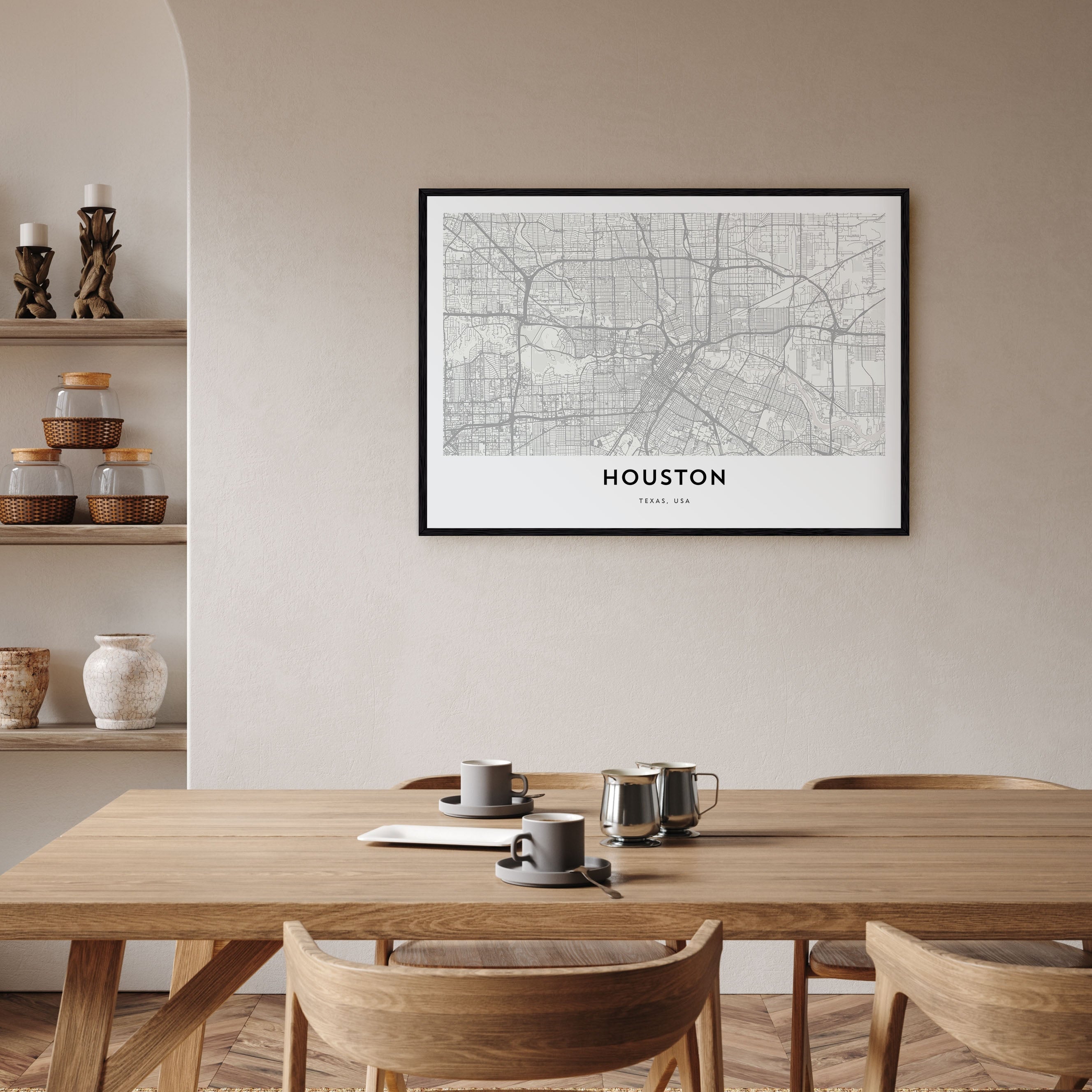 Houston Map Landscape Poster