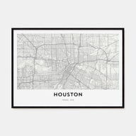 Houston Map Landscape Poster